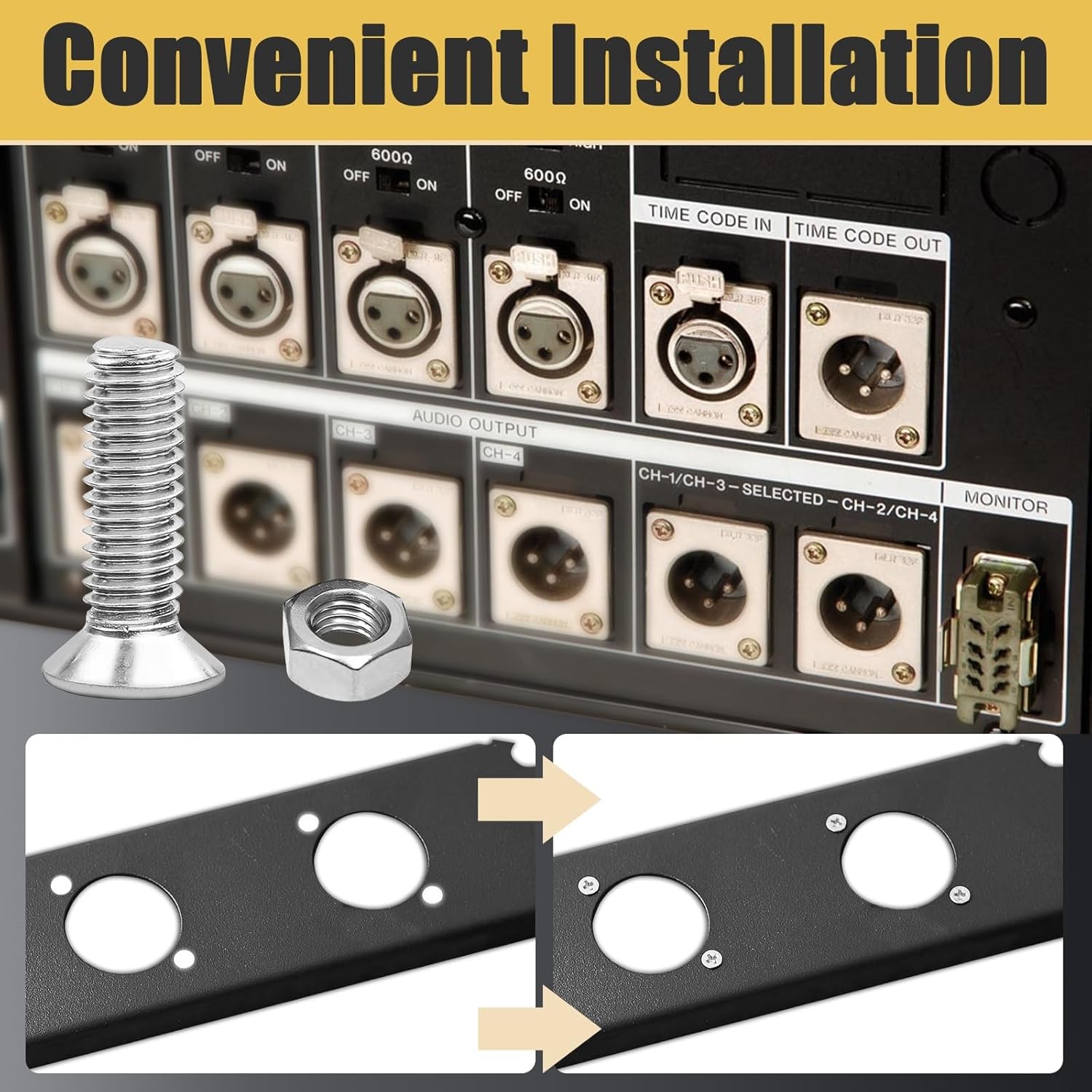 100 Pieces D Series Panel Screws and Nut Kit – Panel Mount Connector, Audio Serv