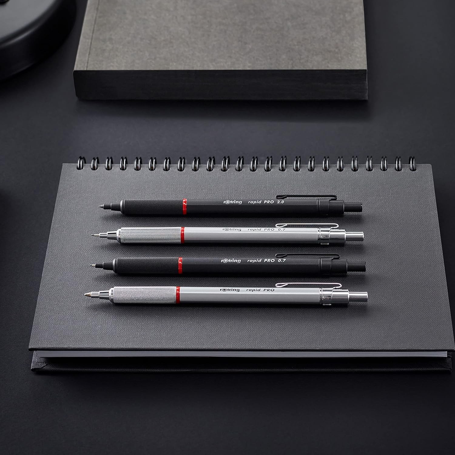rOtring Rapid Pro Retractable Ballpoint Technical 1 Count (Pack of 1), Black