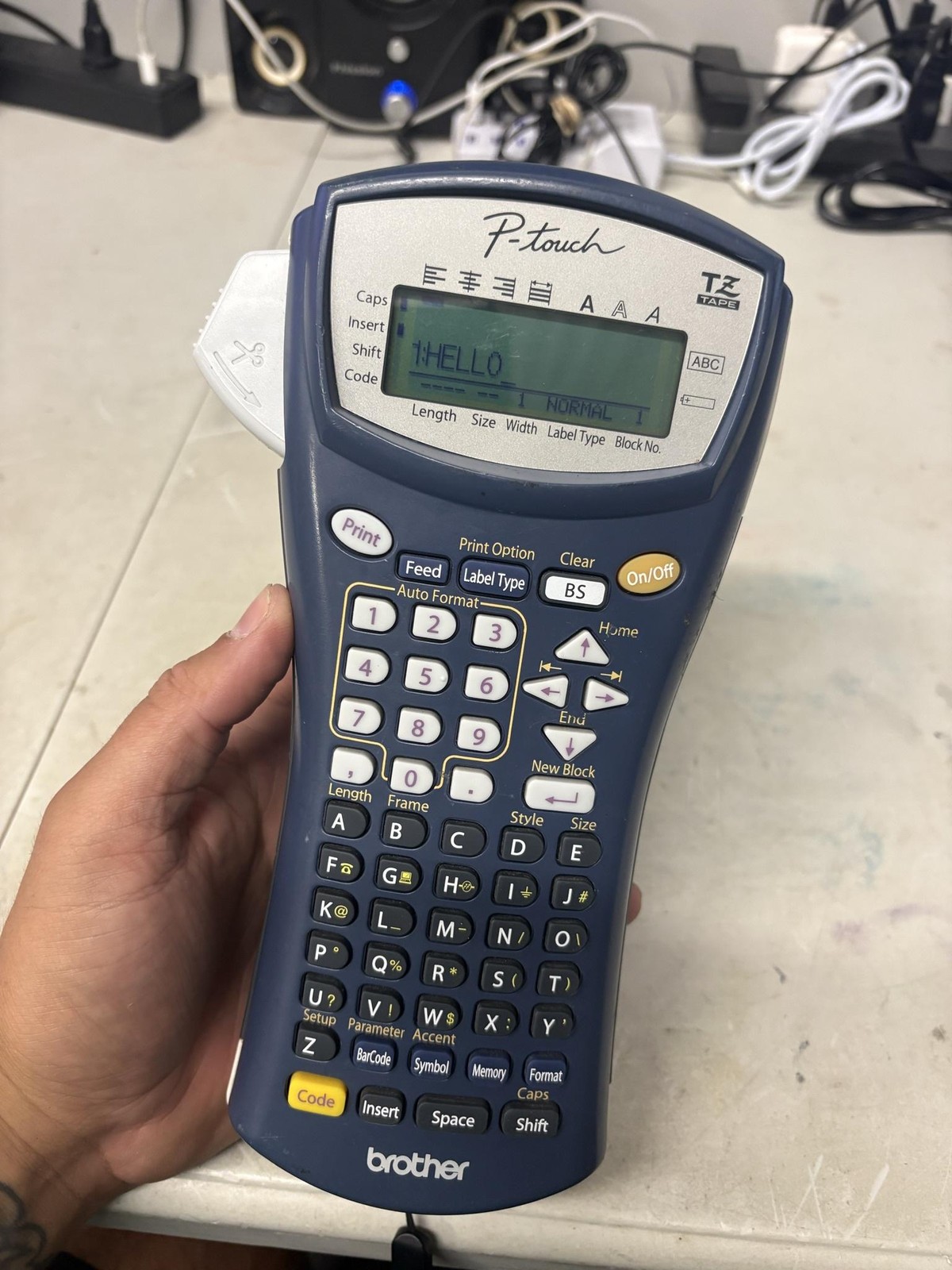 Brother P-Touch PT-1400 Handheld Label Maker Printer Blue Gray TX Tapes
