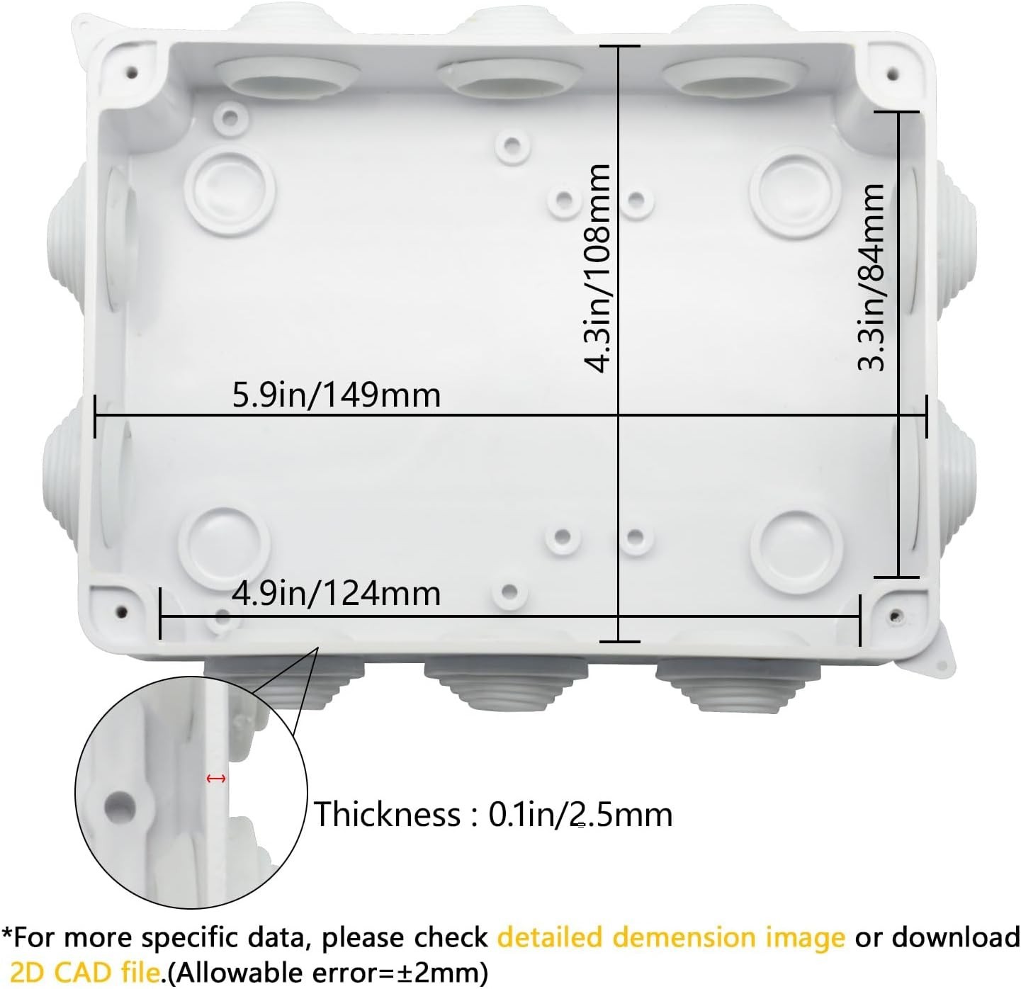 ABS Plastic Dustproof Waterproof Junction Box Universal Electrical Project E…