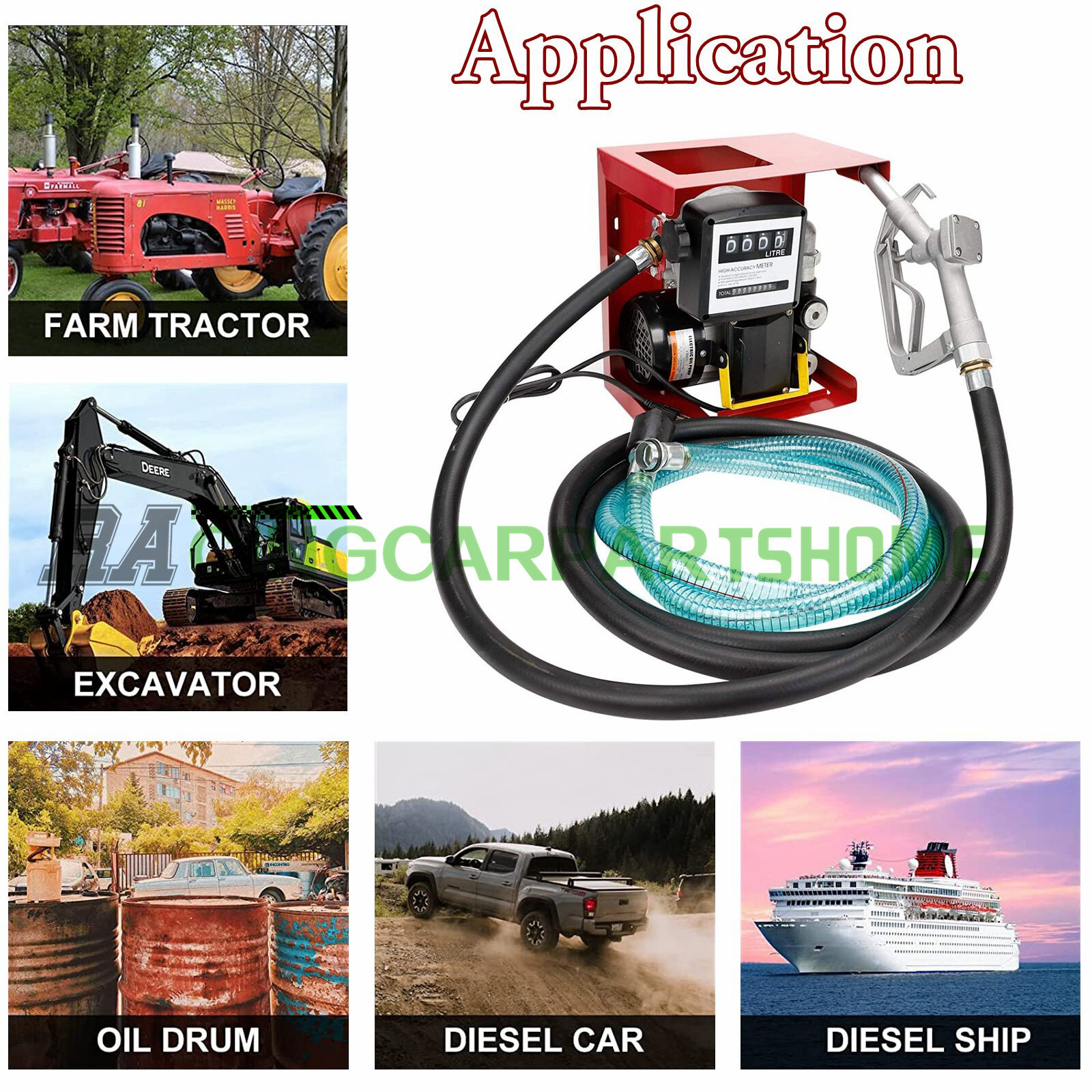 110V 550W Electric Diesel Oil Fuel Transfer Pump Self Priming +Hose Fuel Nozzle