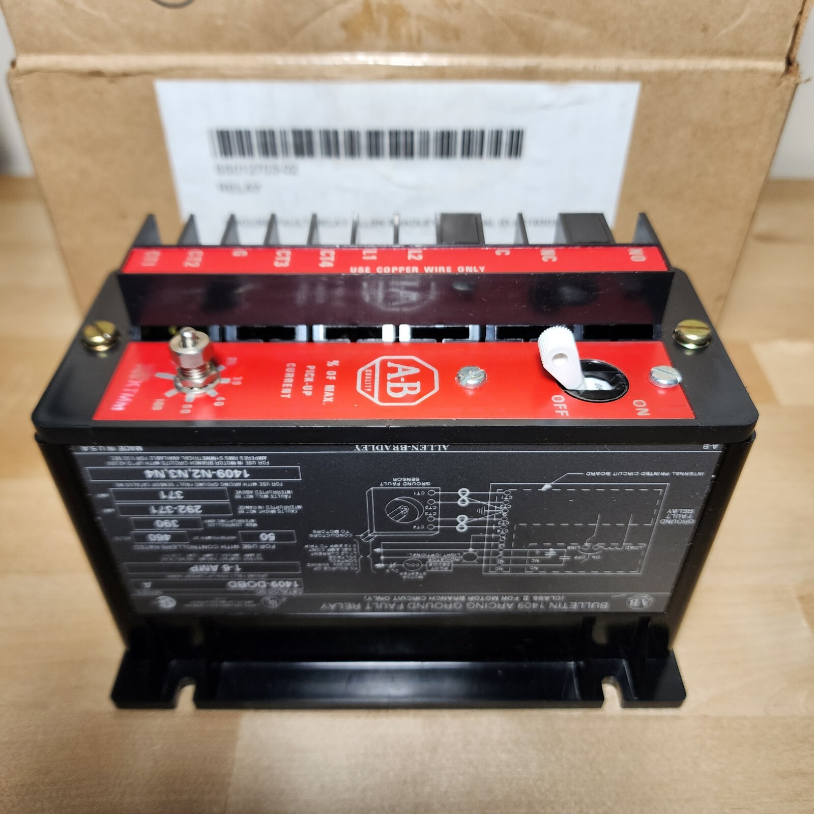 Allen-Bradley 1409-DOBD Arcing Ground Fault Relay Class II 1-6A 460VAC 50HP