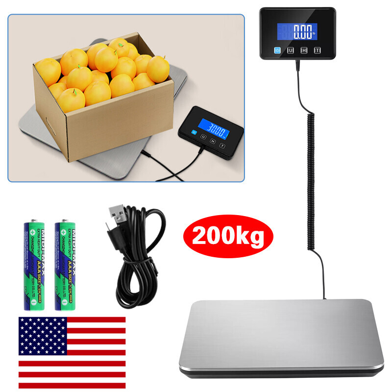 200kg 440lbs LCD Digital Postal Parcel Scales Platform Postage Shipping Weighing