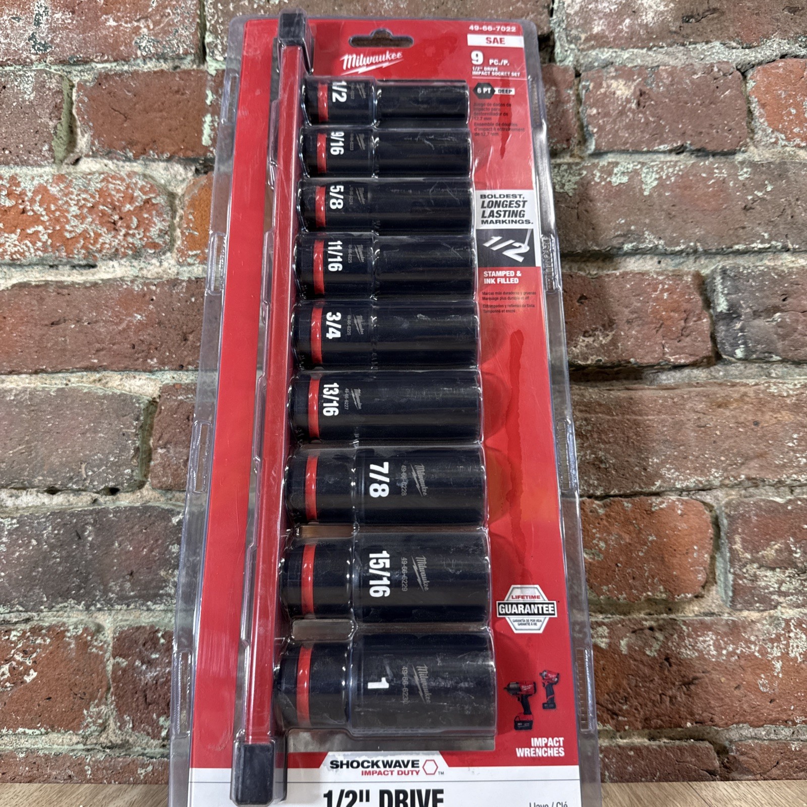 Milwaukee 49-66-7022 9PC SHOCKWAVE Impact Duty™ 1/2″ Drive SAE Deep Socket Set