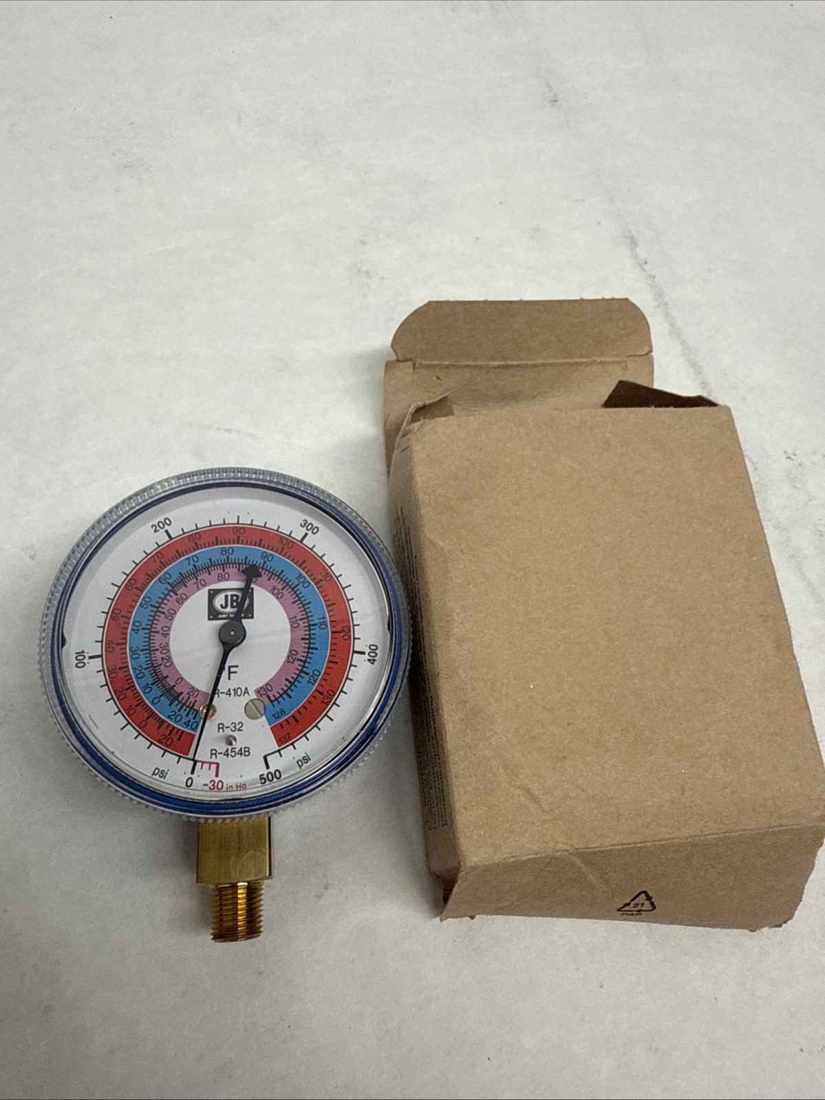Jb Industries Low Side Pressure Gauge, 2.4”Diameter 500psi