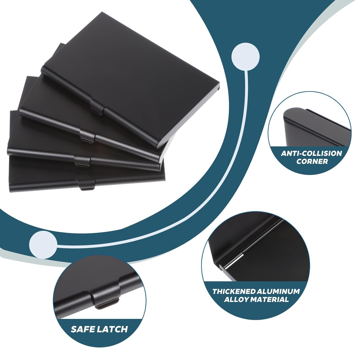 4 Pack Metal Business Card Holder Case Slim Business Card Case Professional Busi