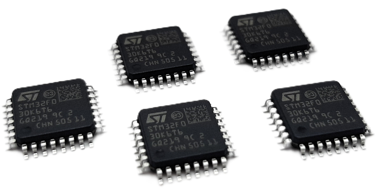 5 PCS STM32F030K6T6 MCU LQFP32, 32KB Flash, 4KB RAM, 48MHz, SPI, I2C, USART