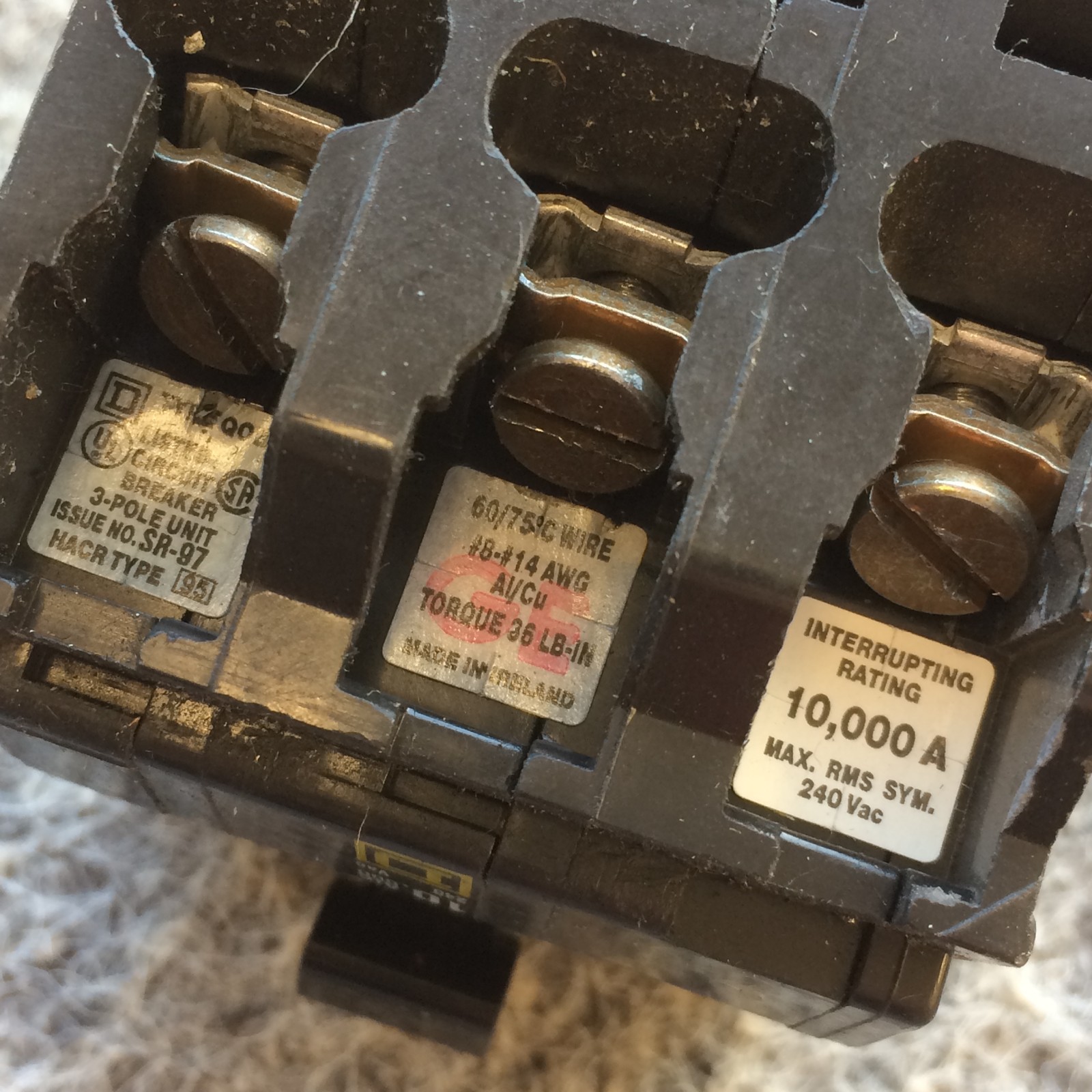 Square D QOB330 3 Pole 30 Amp 240V Bolt On QOB Circuit Breaker NOS