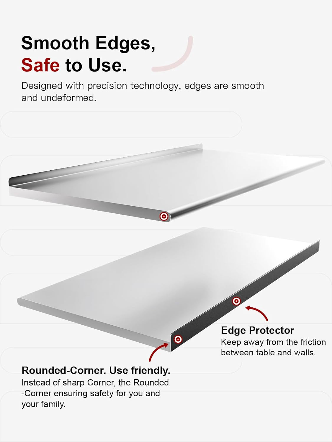 All-Stainless Steel Prep Table, 24 X 48 Inch, with Rounded-Corner Backsplash and