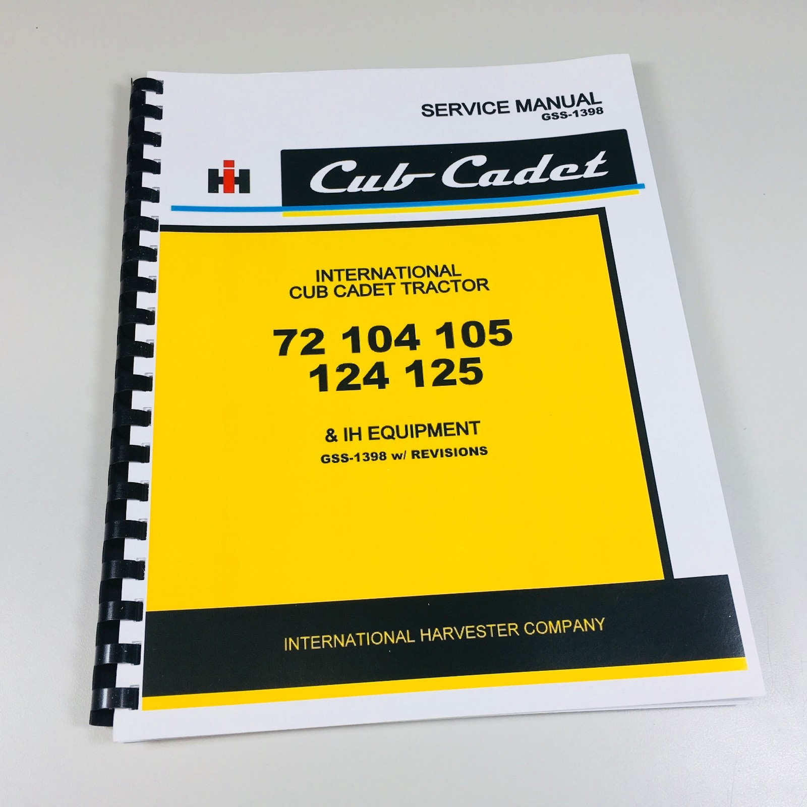 International Cub Cadet 72 104 105 124 125 Tractor Service Shop Manual