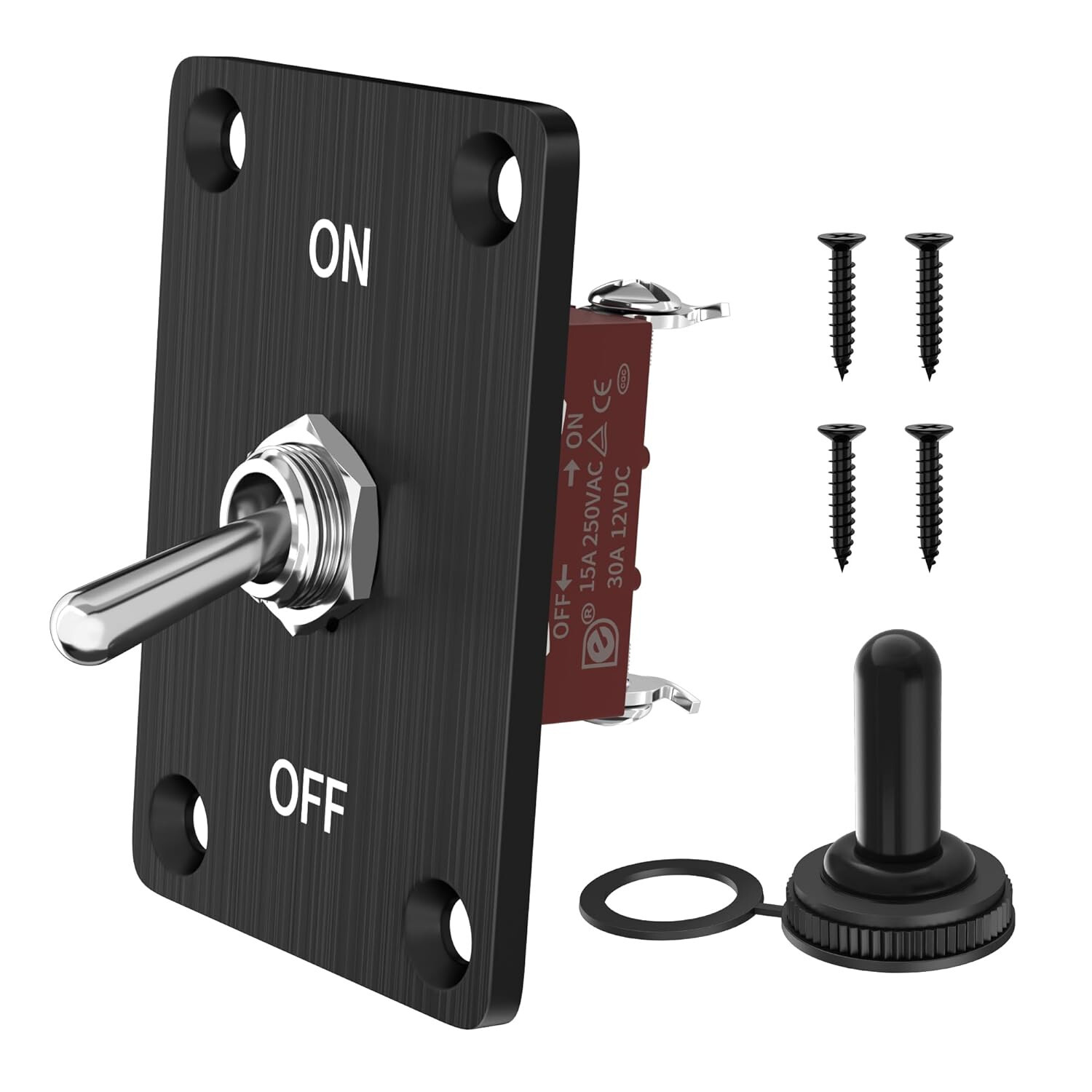 6X Toggle SWITCH ON/OFF Heavy Duty 15A 250V SPST 2 Terminal Car Boat Waterproof
