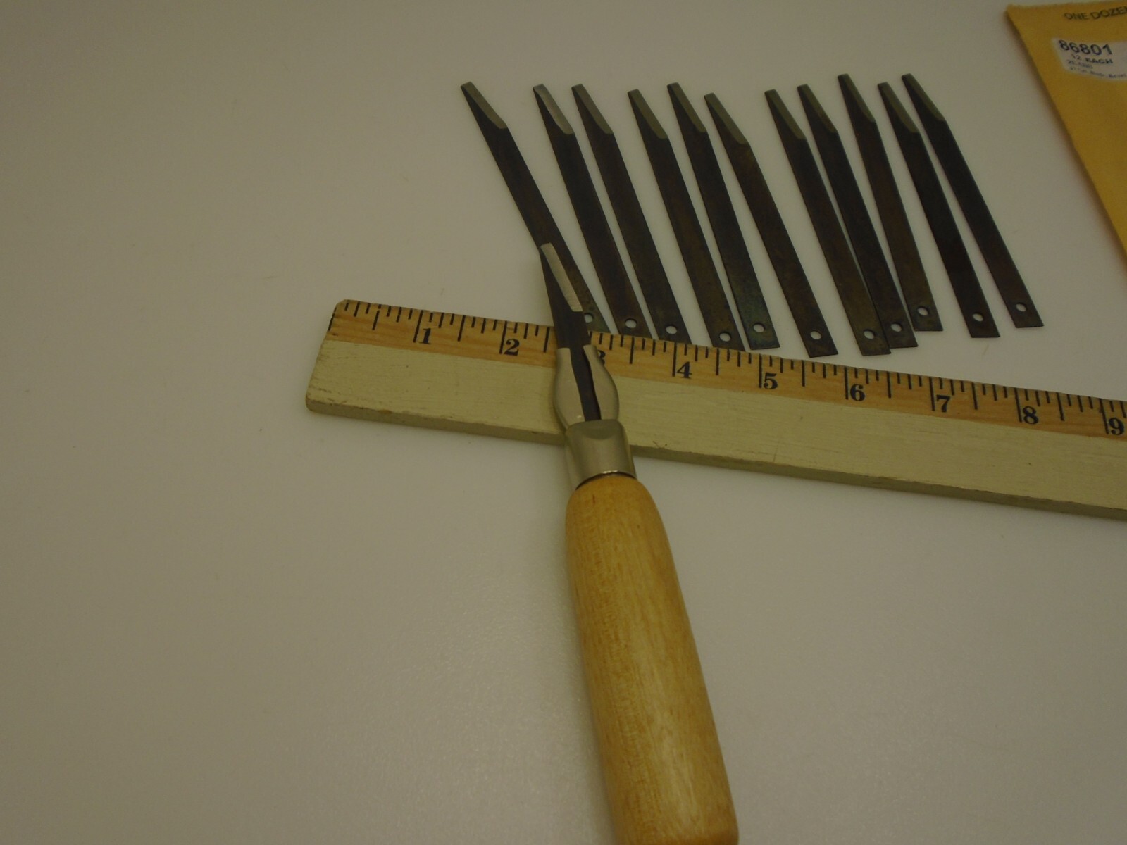 R Murphy Extension Blades (12) Bevel 2EXBB 4 3/4″ x 3/8 inch 18ga 86801 & Handle