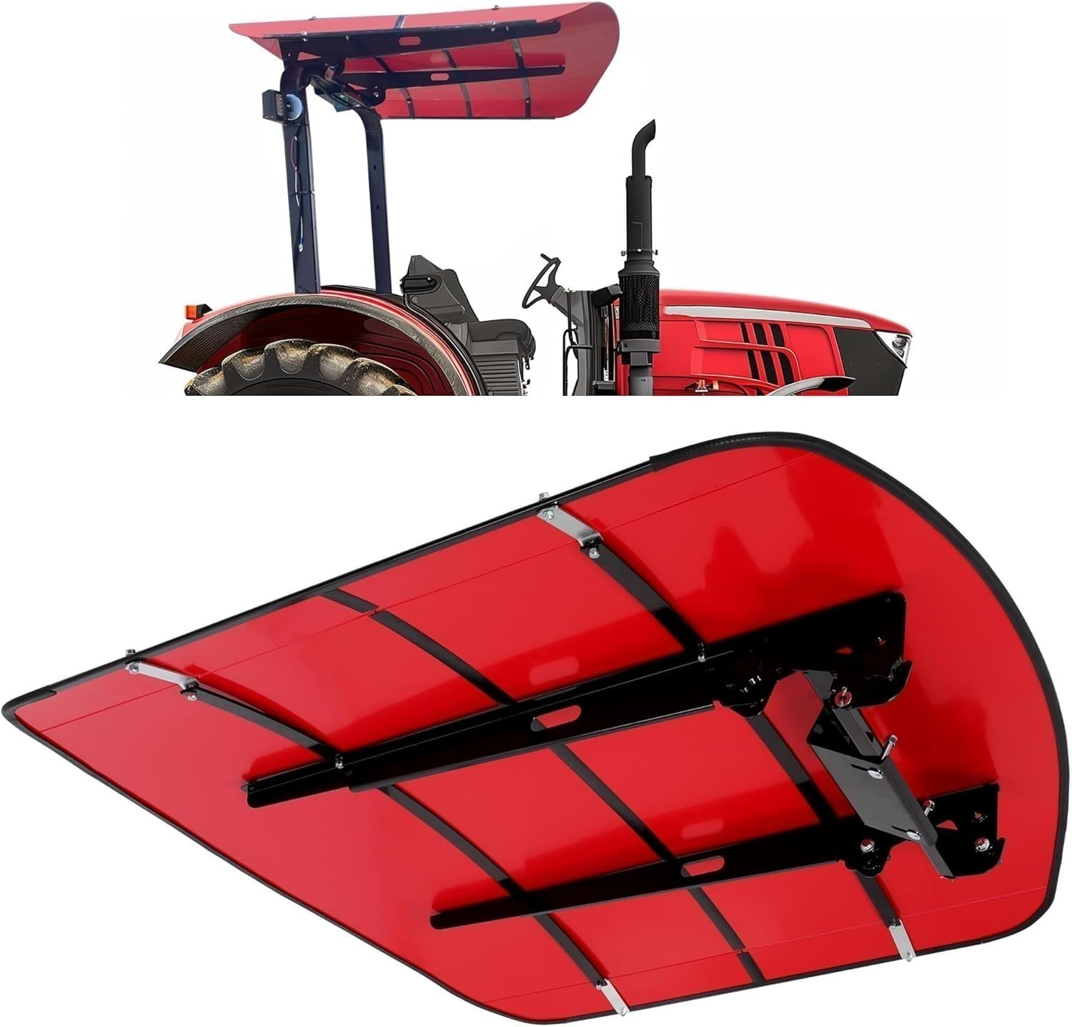 Sun Shield Tuff Top Tractor Canopy Kit For 2″ x 2″ or 2″ x 3″ ROPS 48″ X 52″-Red