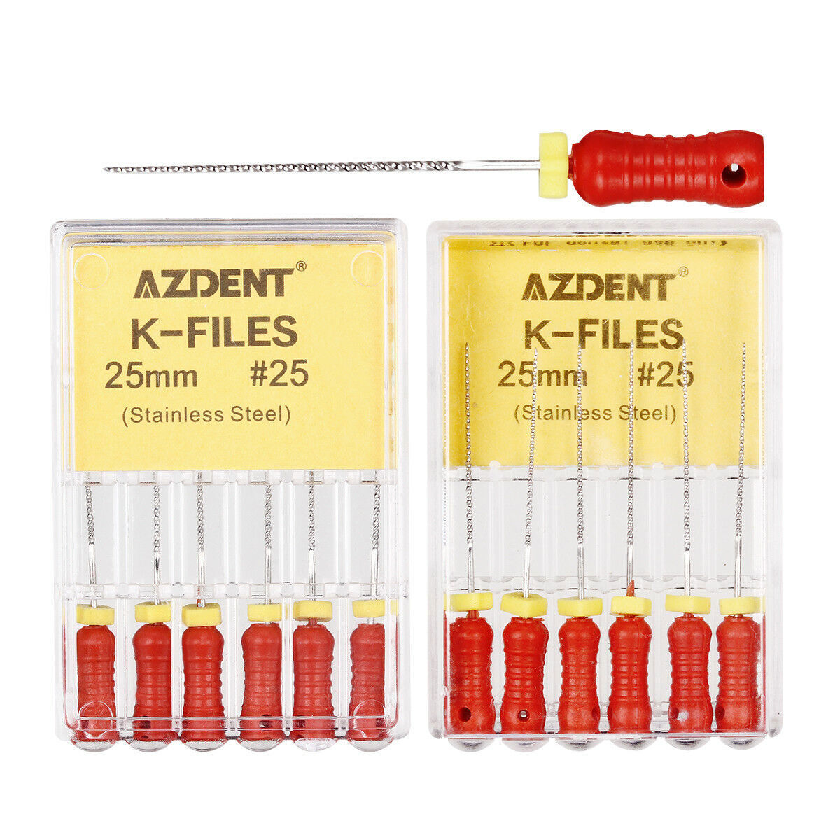 AZDENT Dental Endo Root Canal Files Stainless Steel K-Files Hand Use 25/21mm