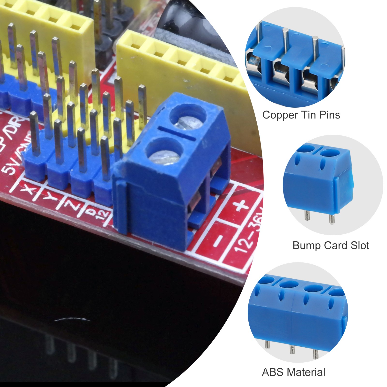 100PCS PCB Screw Terminal Block 2/3/4 Pin 5mm Pitch for Electronics Projects DIY