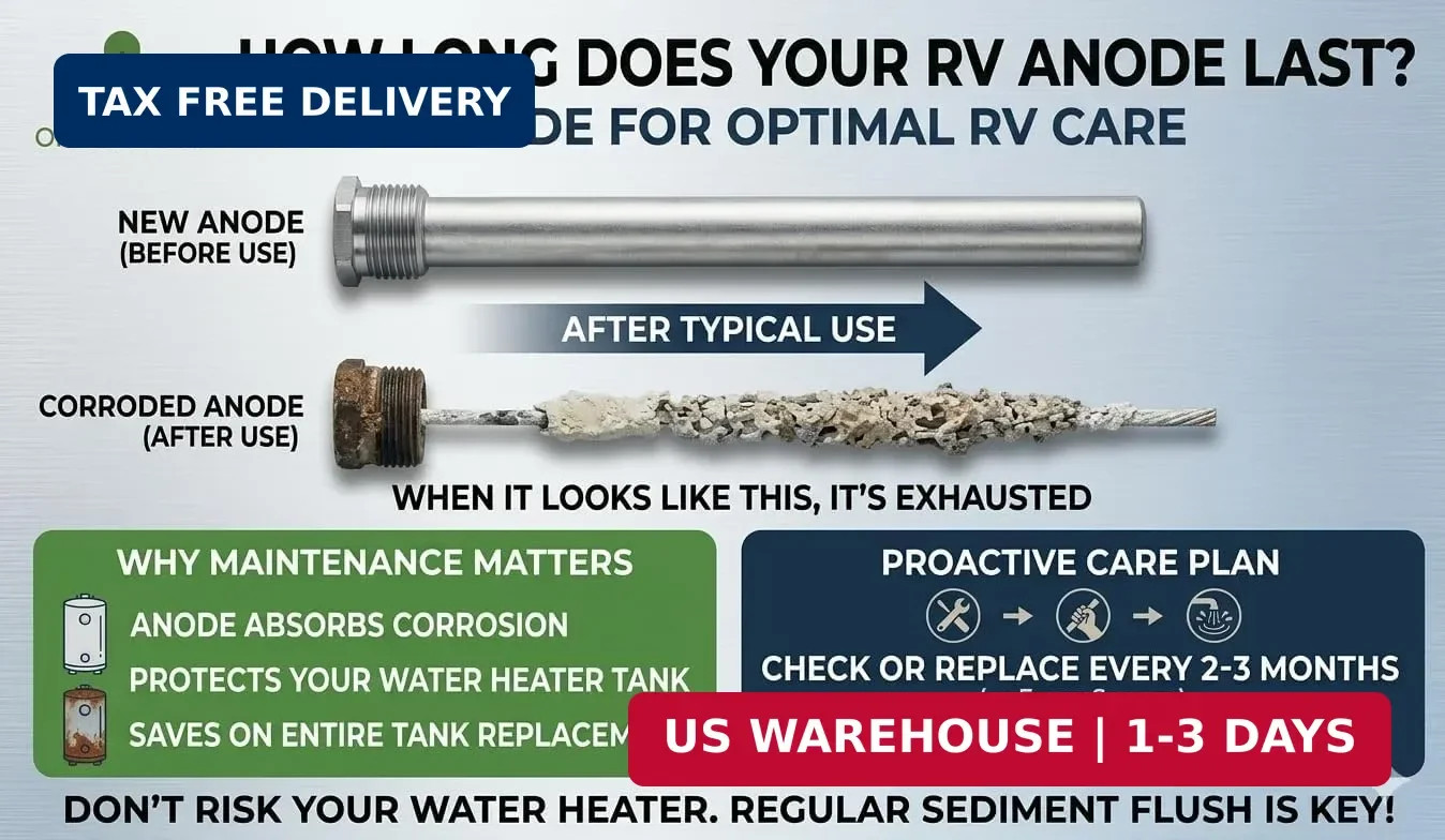 Oneness 369 RV Water Heater Anode Rod 2-Pack, 2 Years Warranty – 9.25″ x 3/4″ NP