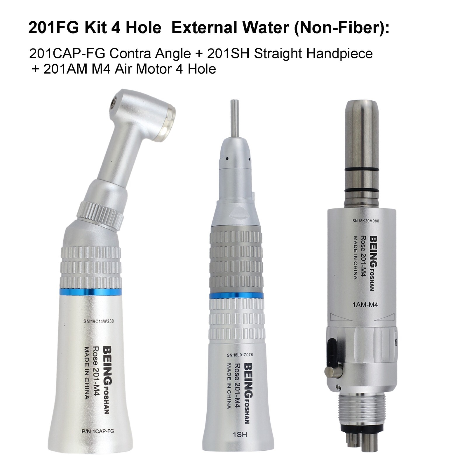 BEING Dental Air Motor 4 Hole Contra Angle Straight Handpiece Low Speed KAVO NSK
