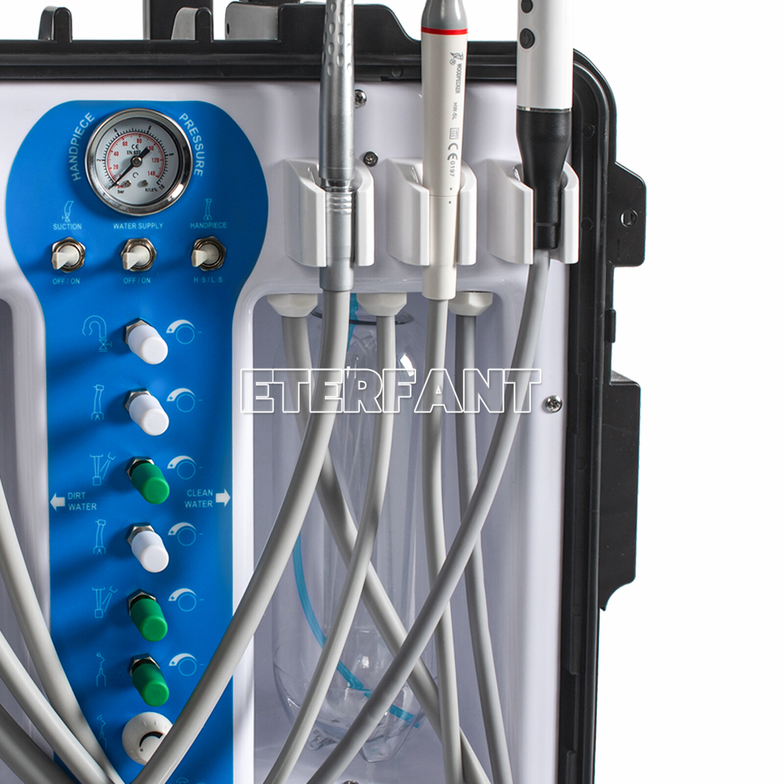 Dental Unit w/Air Compressor Curing Light Scaler 4H/Mobile Suction Unit System