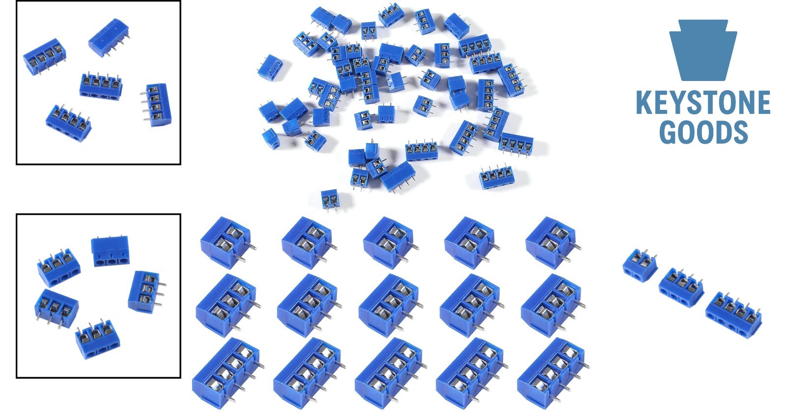 50pcs PCB Screw Terminal Block Set – 2/3/4Pin, 5.08mm Pitch