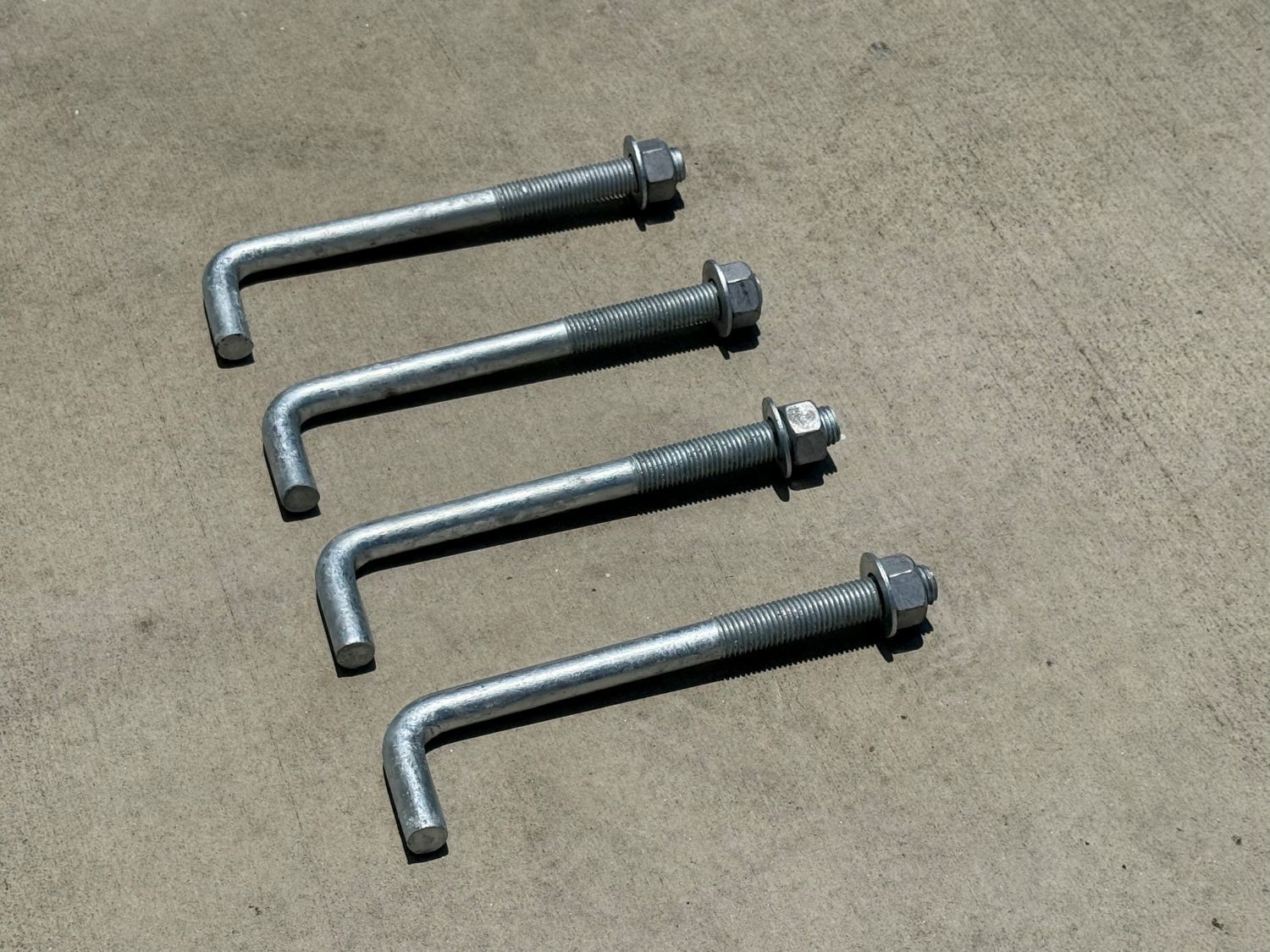 Sandbaggy 1″ x 12″ Threaded Concrete Anchor L-Bolts – Hot Dipped Galvanized