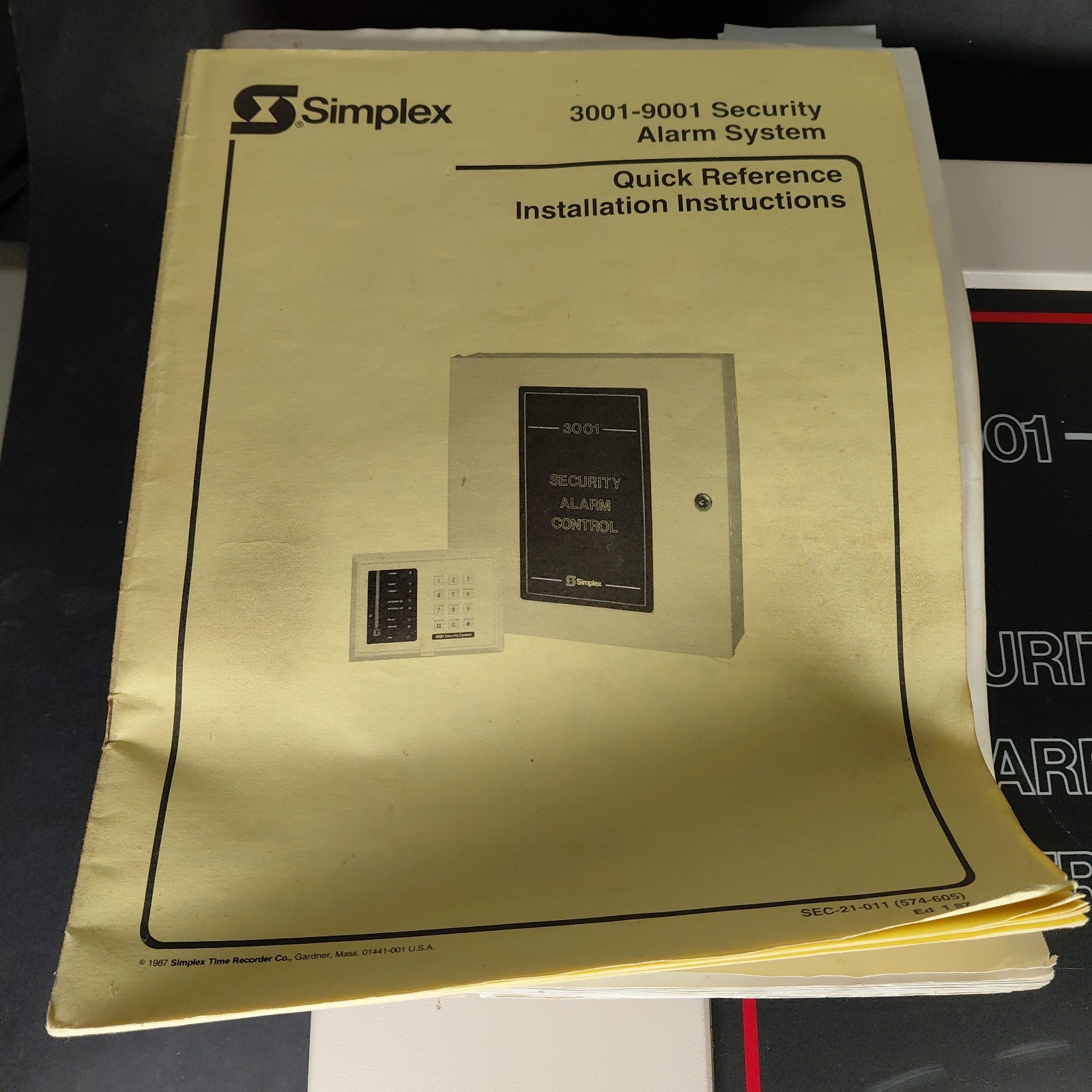 UNTESTED Simplex 3001-9001 Security and Fire Alarm Control Panel & Manuals READ
