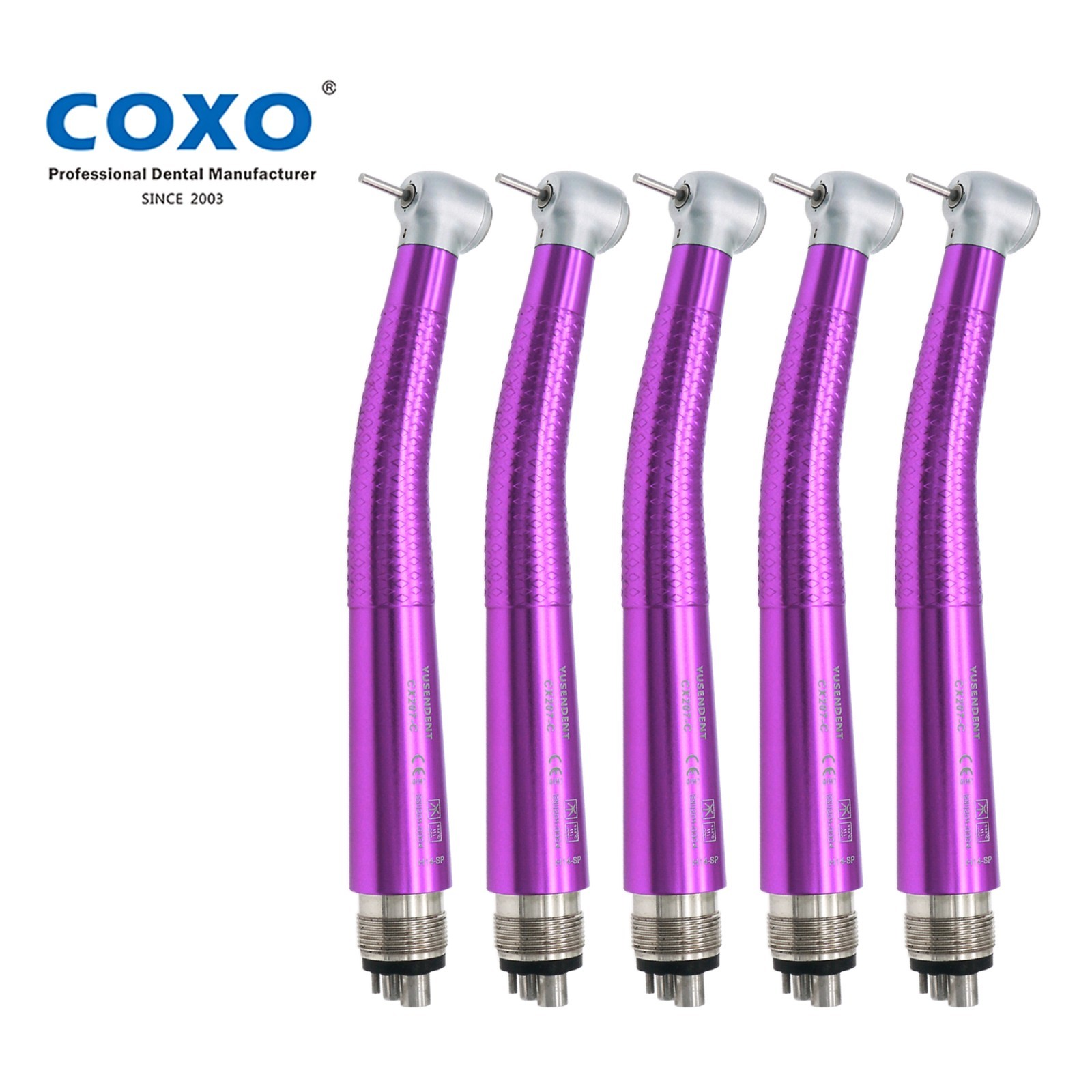 US COXO Dental CX207-C H14 High Speed Air Turbine Colorful Handpiece 4 Hole M4