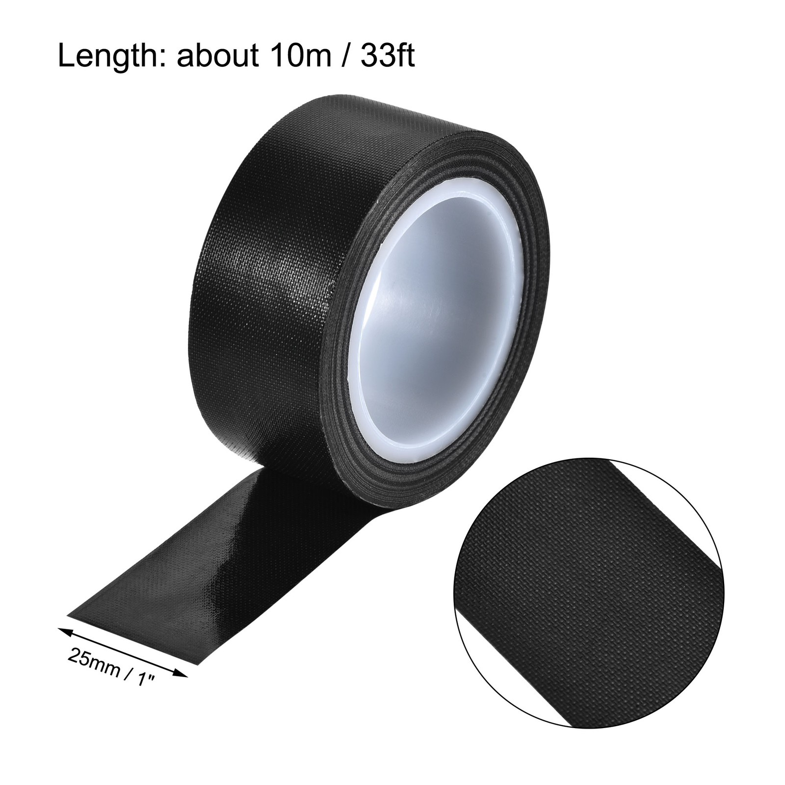 Heat Resistant Tape High Temperature Adhesive Tape 25mm Width 10m L Black