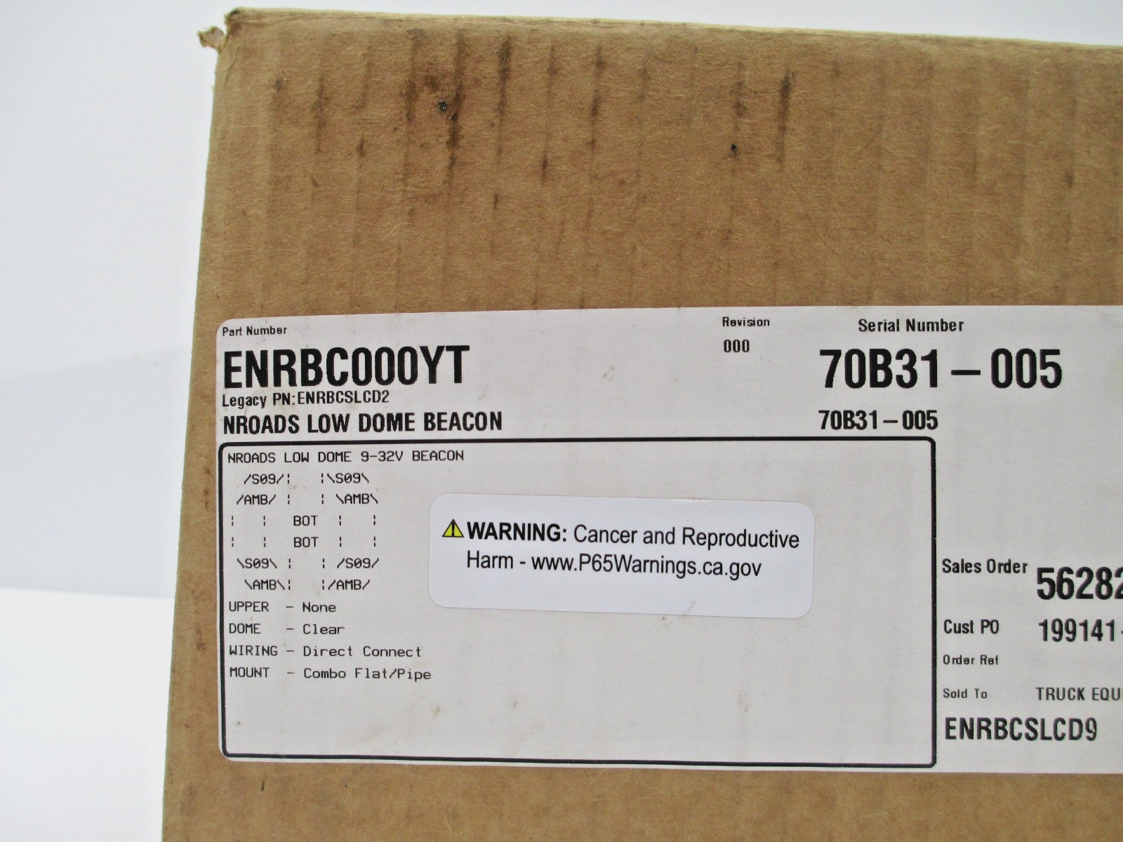 SOUNDOFF SIGNAL NROADS LOW DOME BEACON ENRBC000YT INDUSTRIAL WARNING