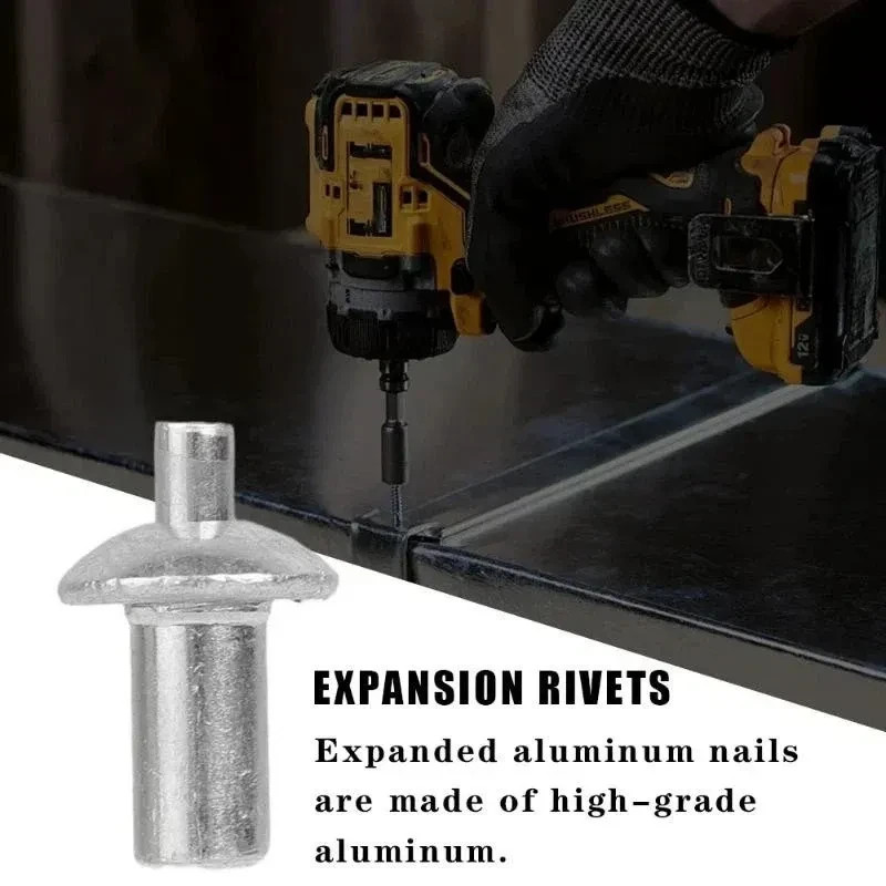 100x Hammer Drive Expansion Rivets Aluminum Knock Type Fasteners Screws