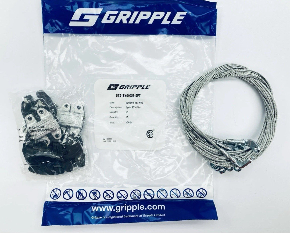 Gripple 90 Degree Eyelet Cable Butterfly Duct Trapeze Hanger No. 2