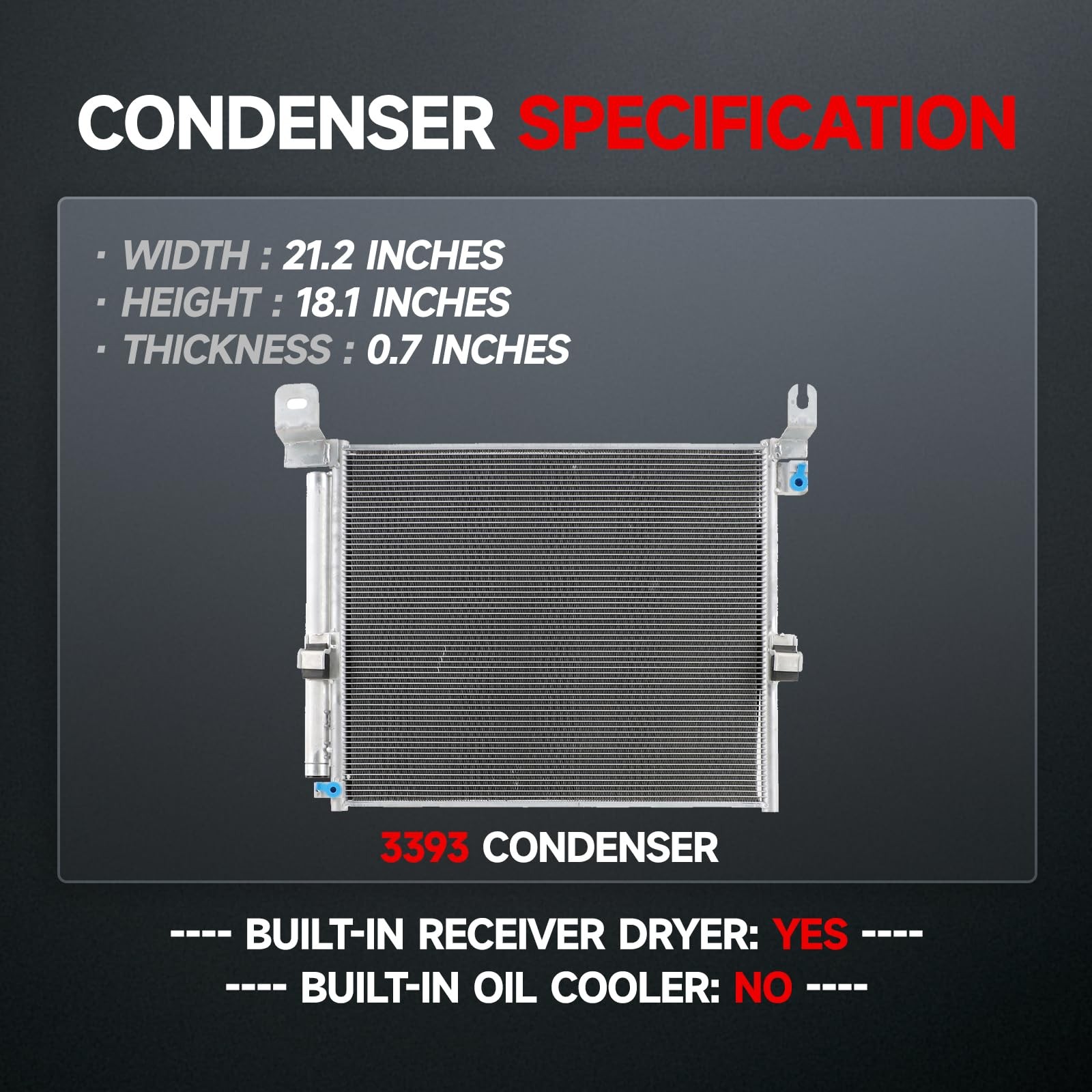 Air Conditioning A/C Condenser for Toyota Tacoma 05-12 2.7 4.0 8846004210 TO3030