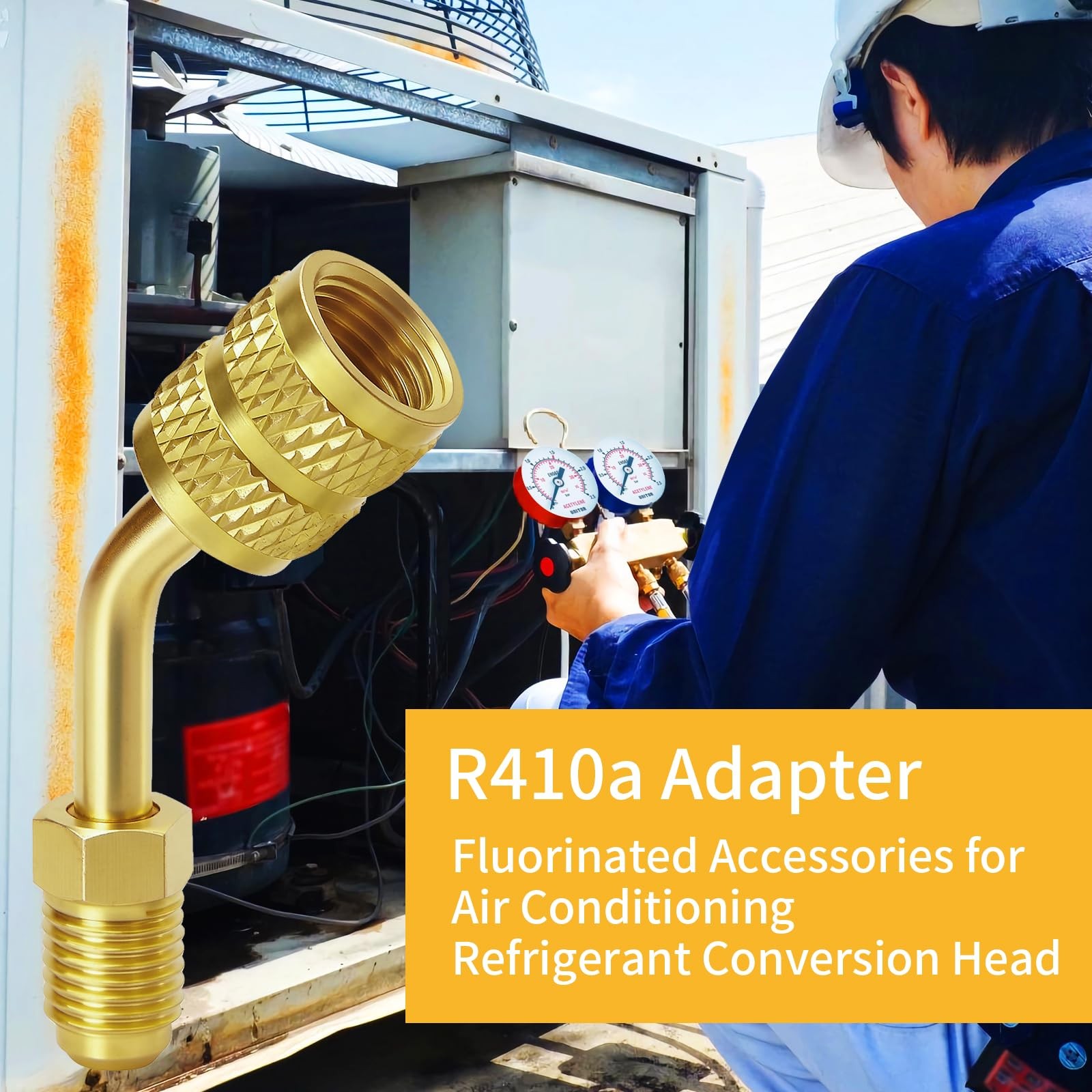 R410a Adapter Mini Split System 5/16 1/4 HVAC Quick Coupler Brass Fittings 2PK