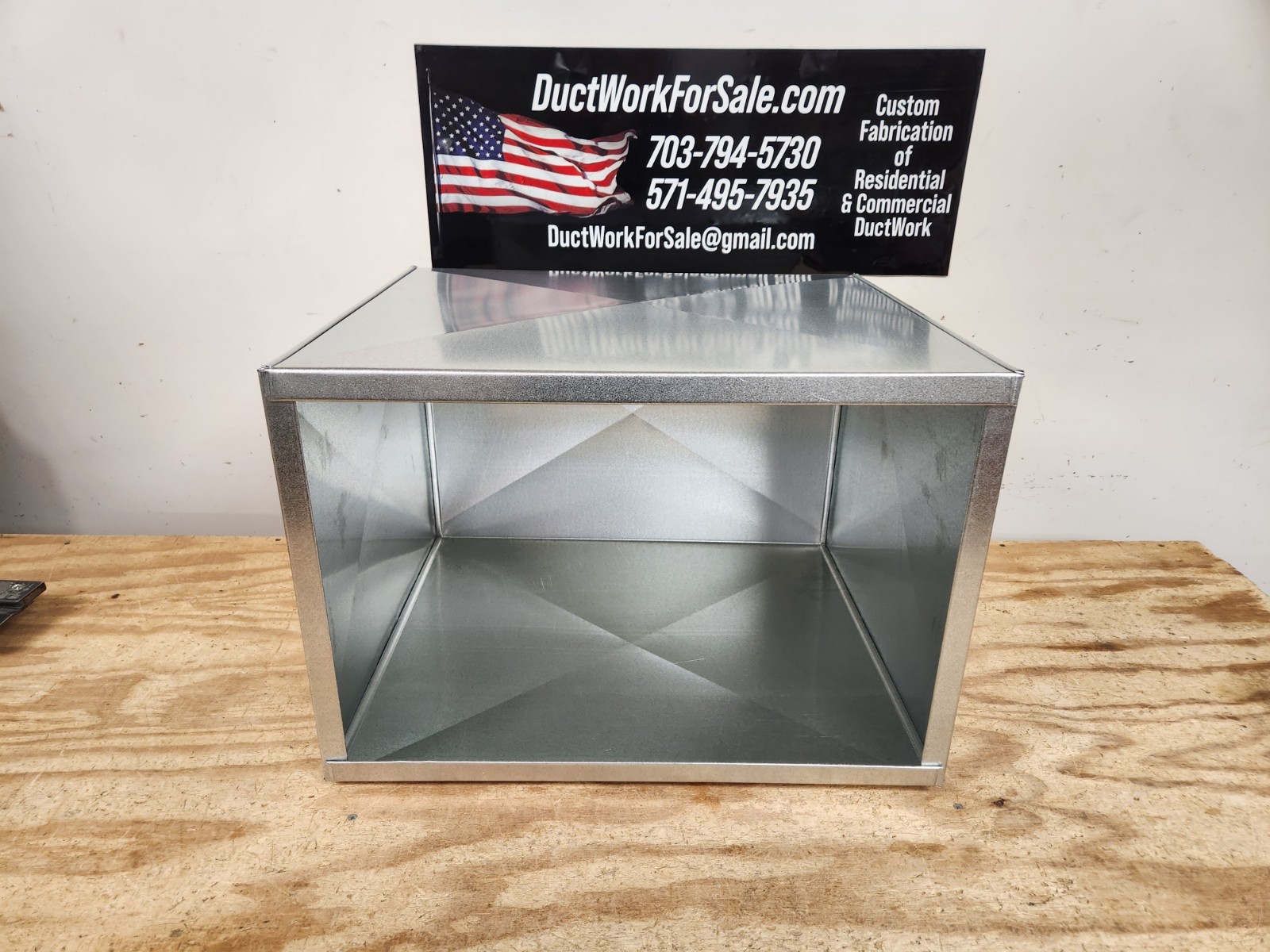 hvac stand return air box duct 17.5″x21″x16″ tall ..22 gauge metal Heavy Duty