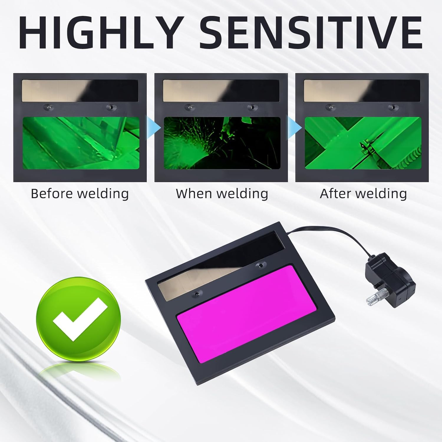 Auto Darkening Welding Lens, 4.33″X3.54″ Ajustable Solar Welding Helmet Mask Len