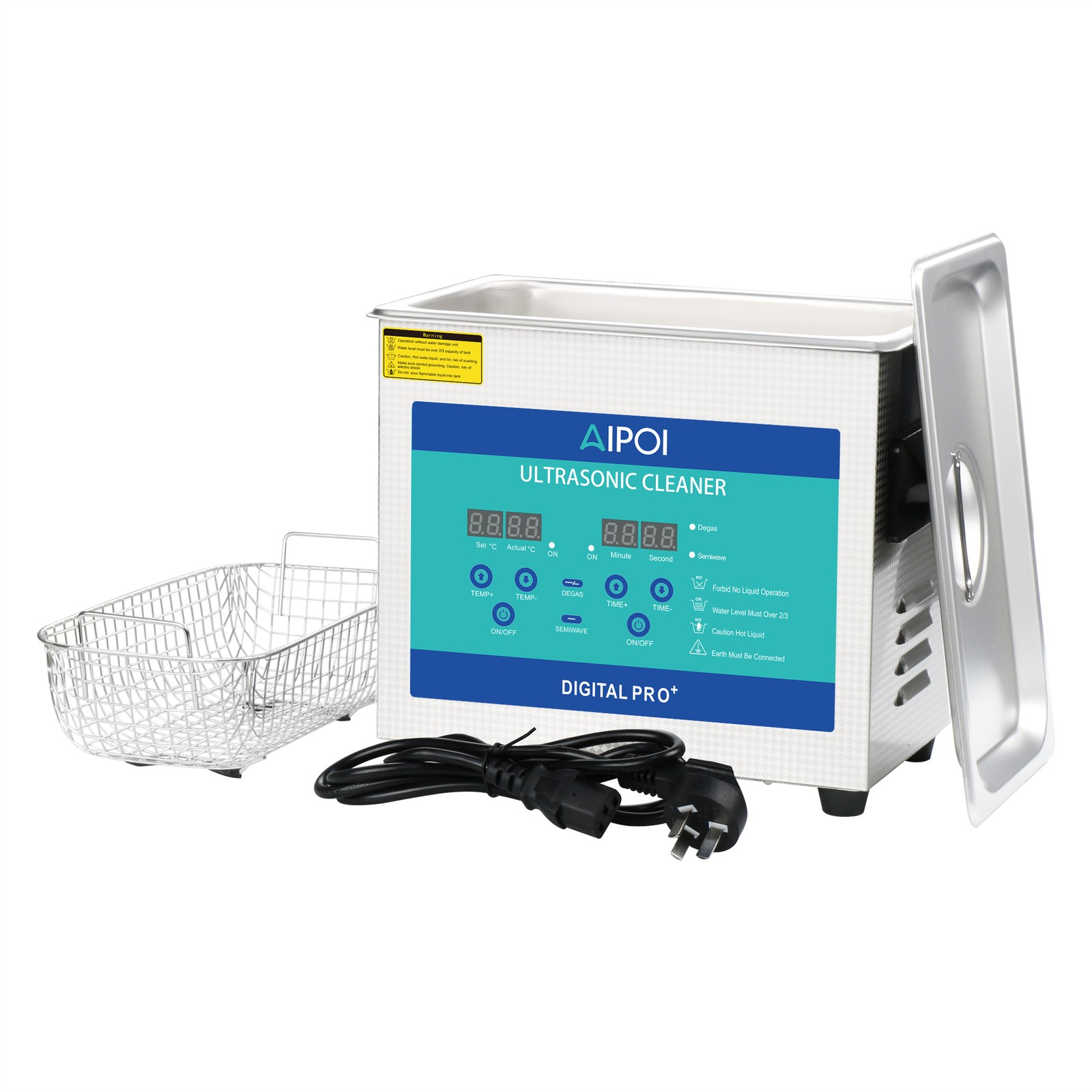 AIPOI 3.2L Ultrasonic Cleaner with Timer Heating Machine Digital Sonic Cleaner