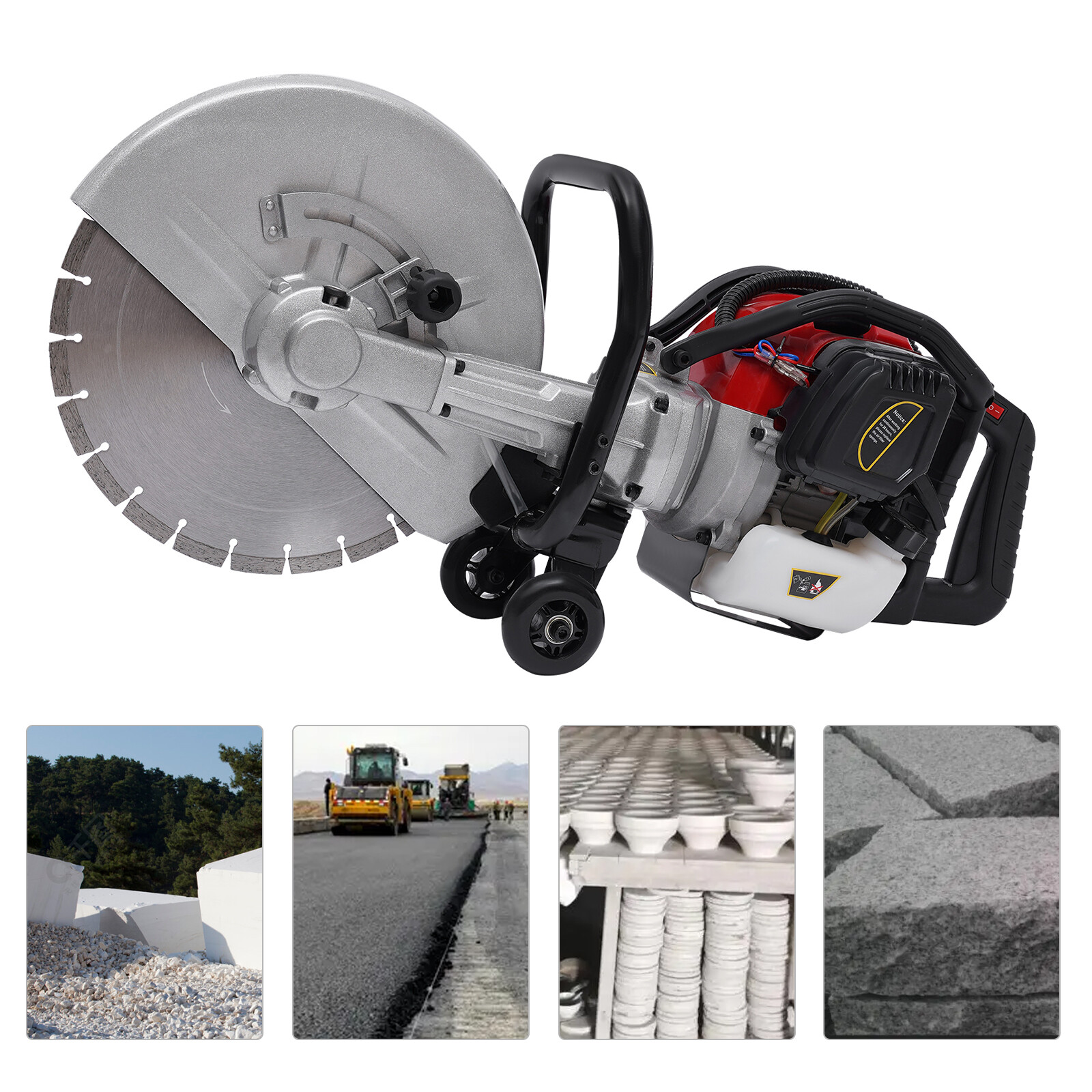 52CC Gas Power 2-Stroke Cement Wet Dry Masonry Concrete Cut Off Saw Blade 350mm