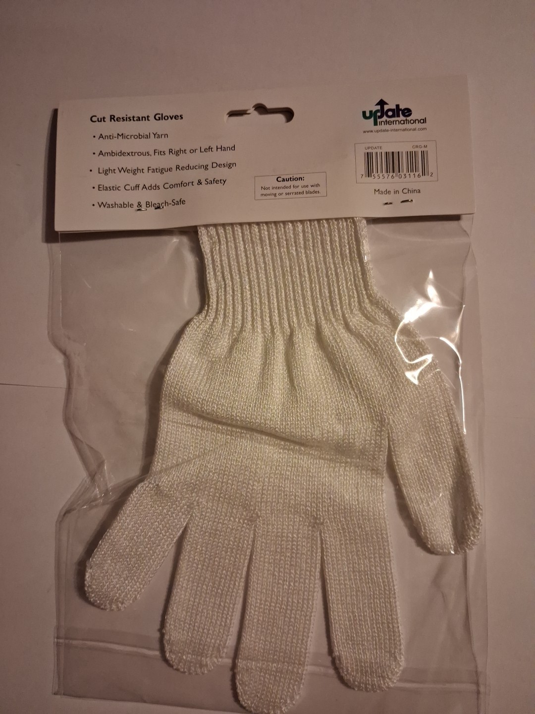 Cut Resistant Glove Medium Ambidextrous Washable Anti-Microbial (ONE)