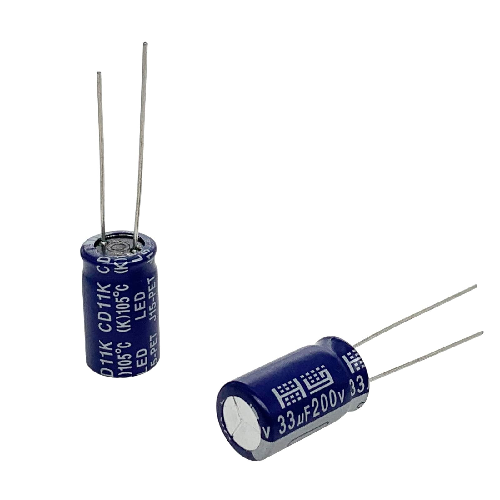 Cermant 10pcs 200V 33UF Capacitor 10x16MM(0.39×0.63in) Aluminum Electrolytic…
