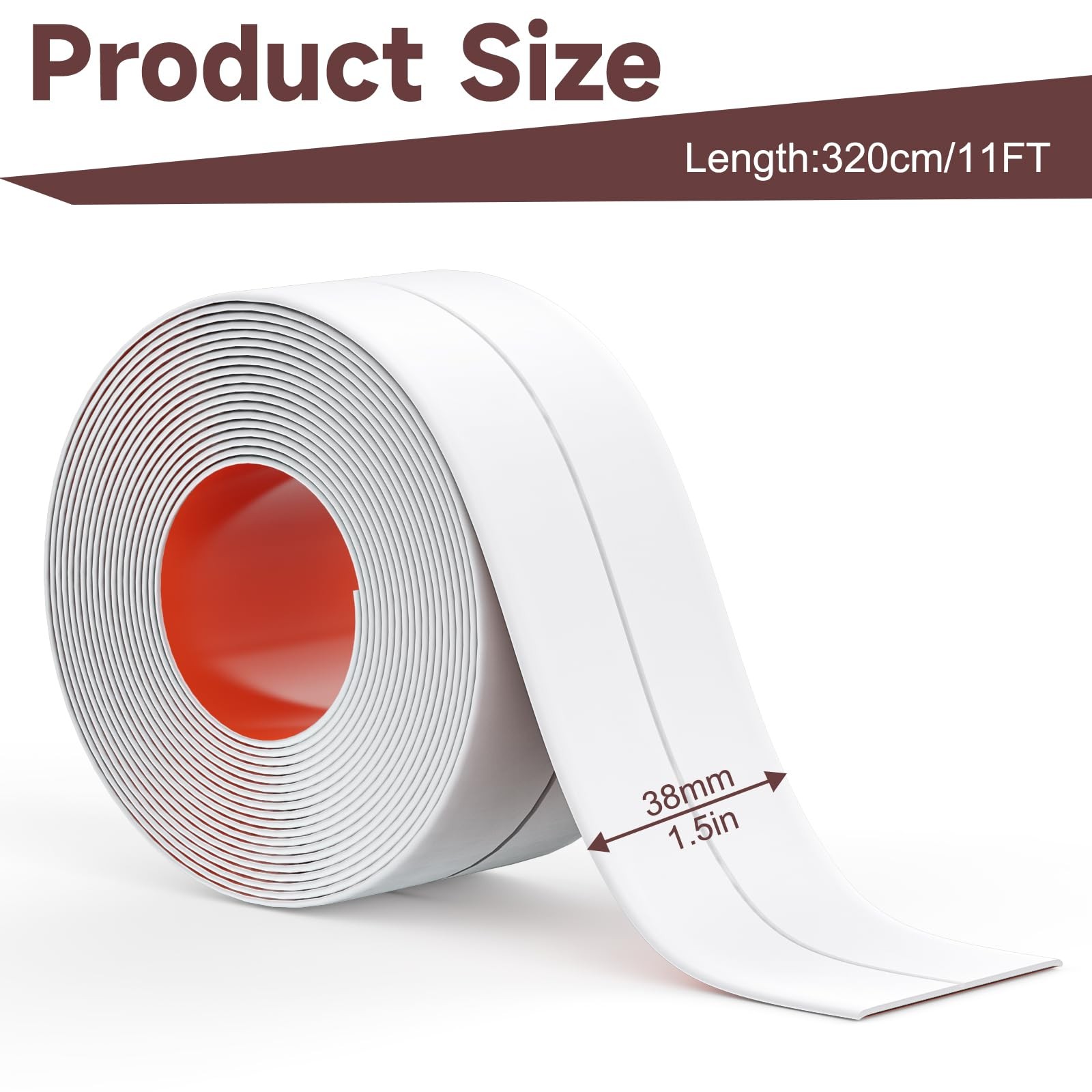 Caulk Tape Waterproof Self Adhesive, 2 Rolls White Caulking Sealant Strip for…