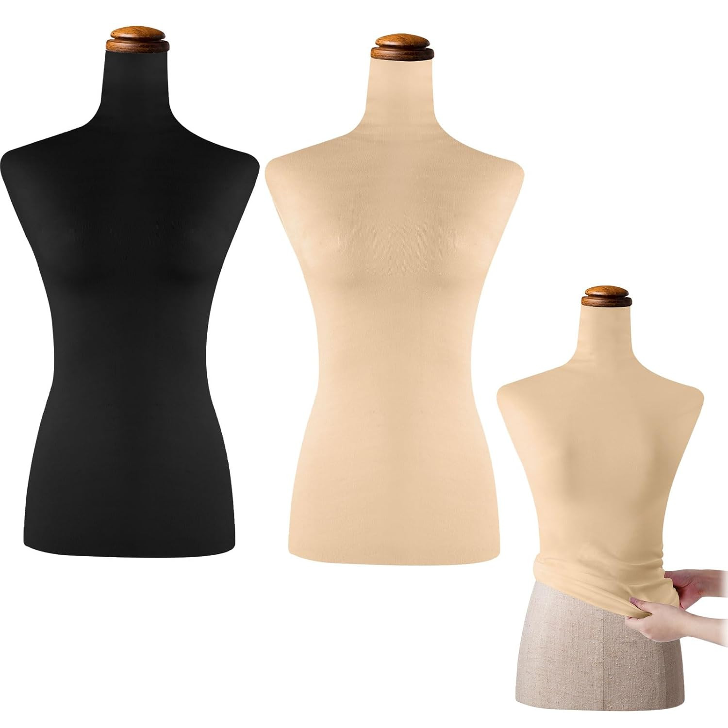 2 Pieces Mannequin Fabric Cover Soft Stretchy Clothing Upper Body Mannequin Cove