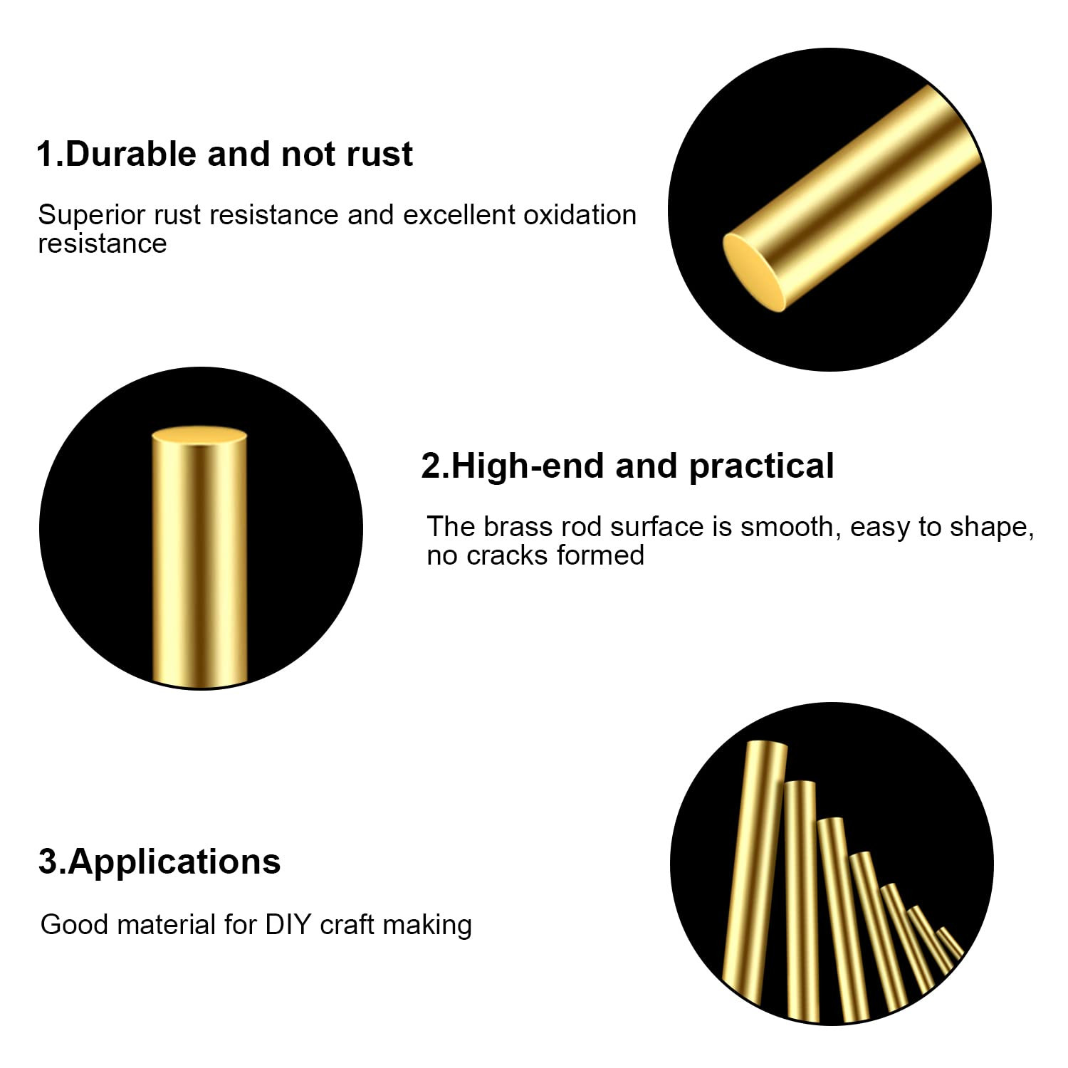 20 Pieces 1.5Mm Brass Rods, Brass round Stock Lathe Bar Stock for DIY Craft Maki