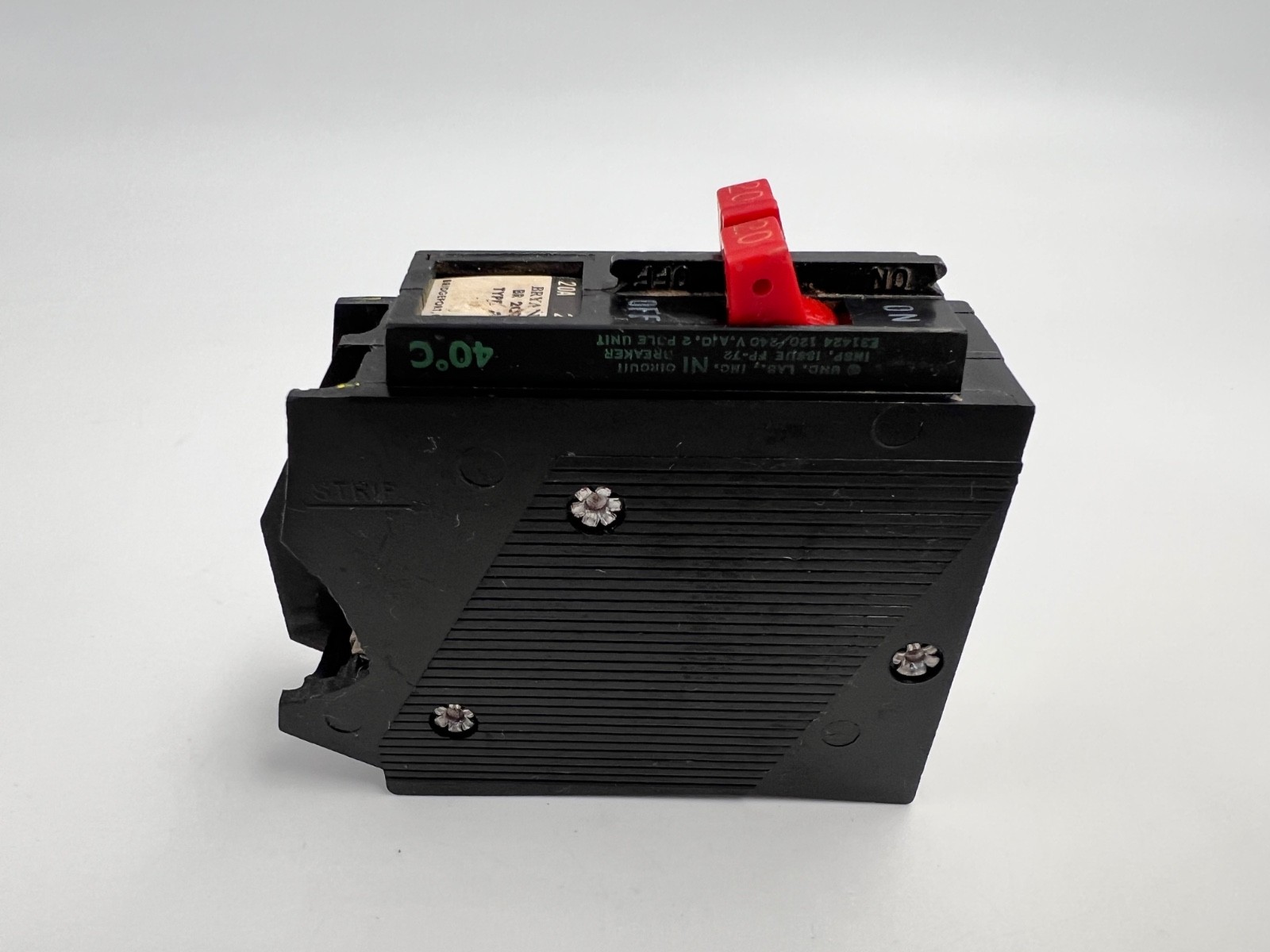 Bryant BR 20-20 BR2020 20 Amp 1 Pole Circuit Breaker Type BRD 120VAC Plug In