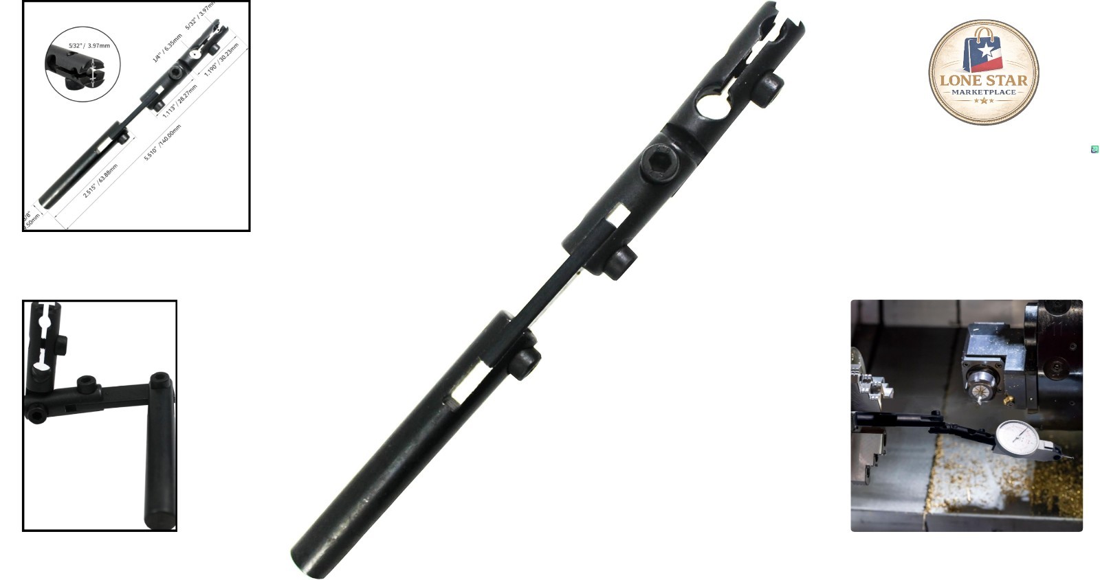 Precision Adjustable Arm Dial Indicator Holder with 3 Pivot Joints – Black Iron