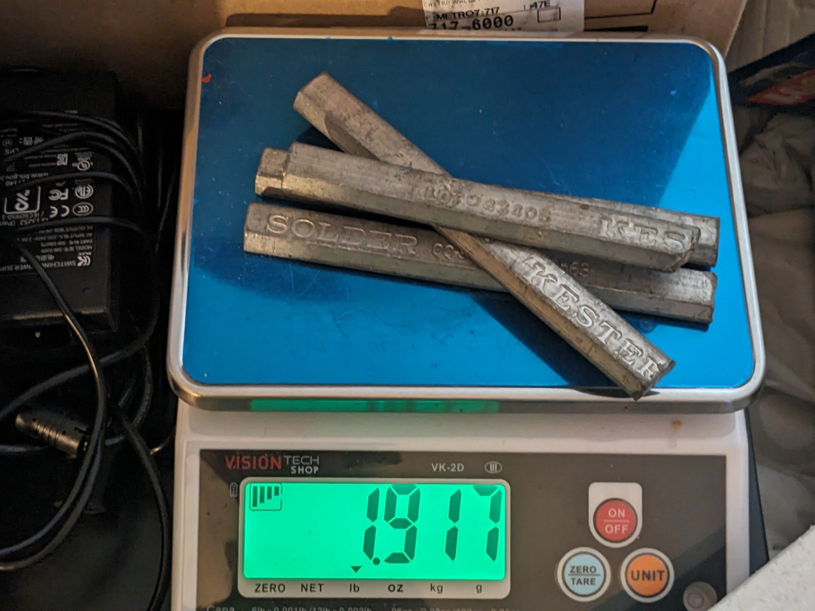 4 pieces of 1.9 Lbs Kester SN 63 Pb 37 Tin Lead Solder Bars