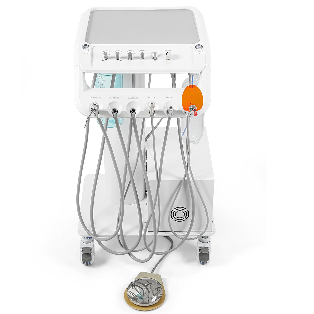 Portable Dental Delivery Unit System 4Hole Air Compressor Suction Case Cart