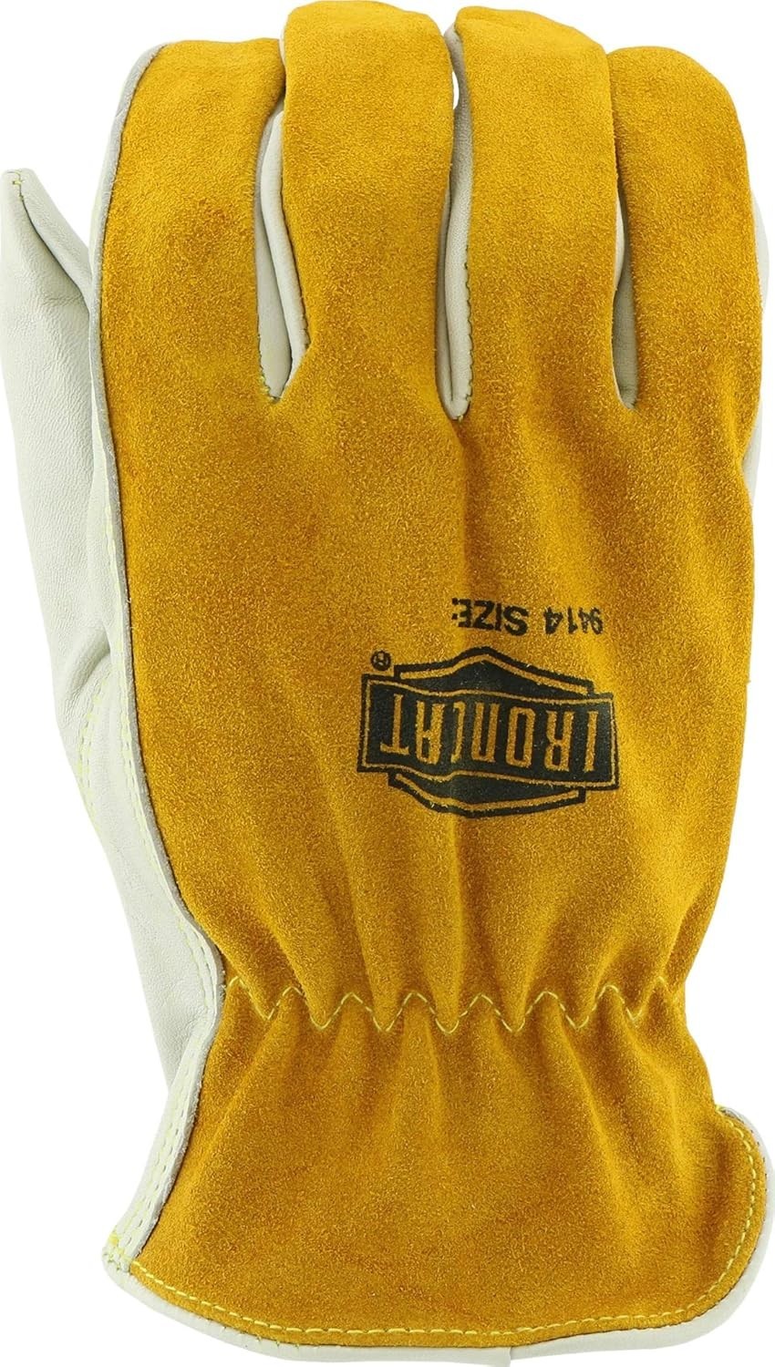 Ironcat 9414 Cowhide Leather Drivers Construction Roping Farming Work Gloves