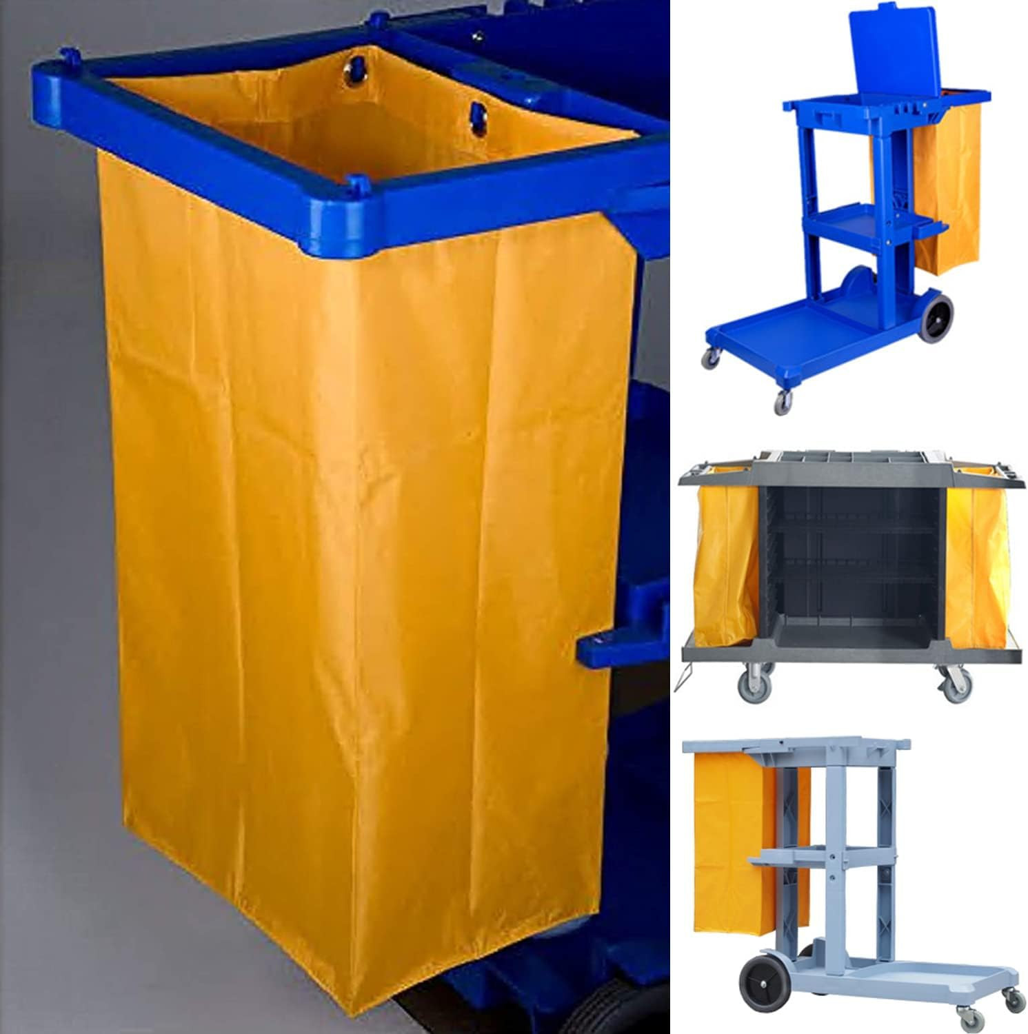 Replacement Janitorial Cart Bag-16 X 11 X 27Inches, High Capacity Waterproof Thi