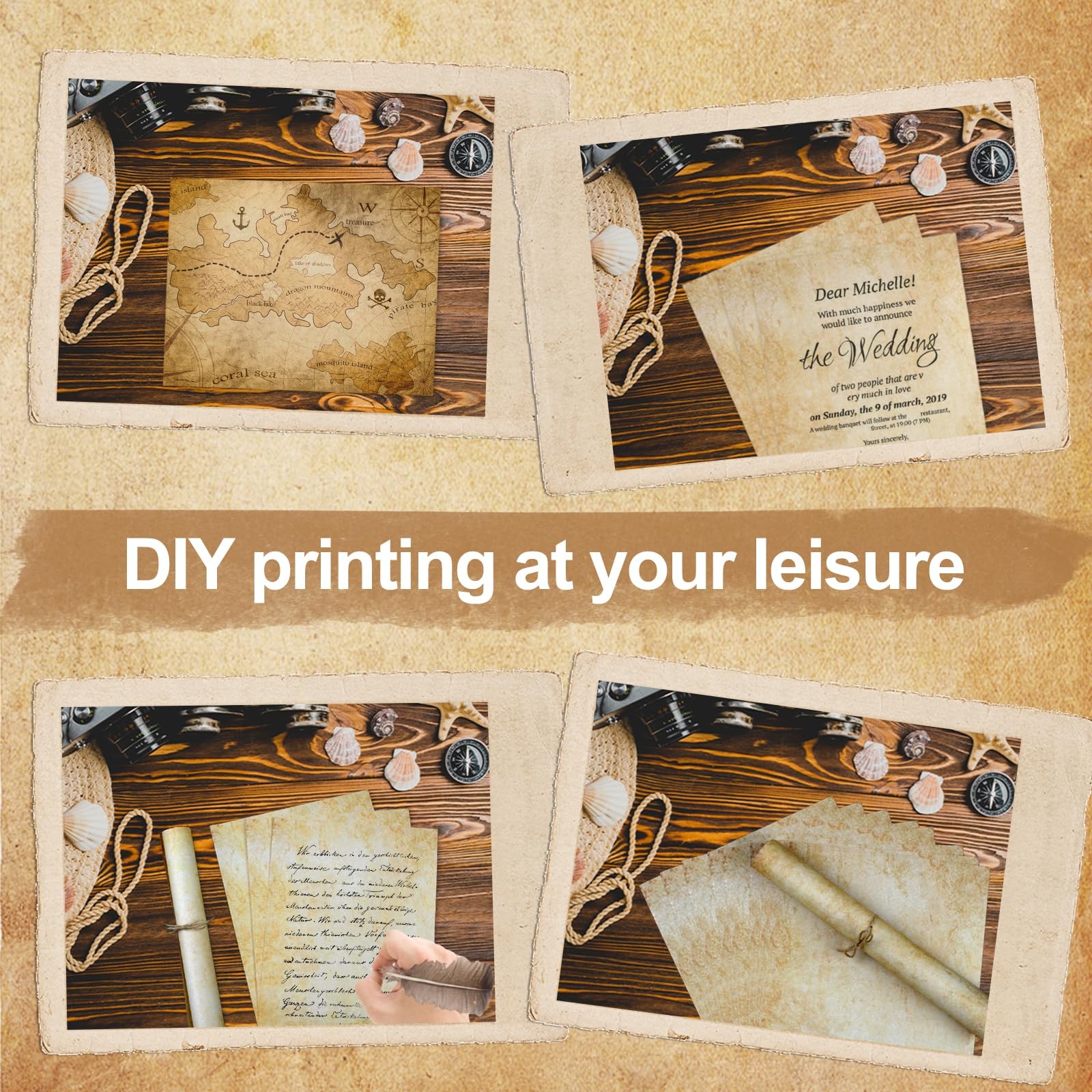 Joyberg 70PCS Vintage Paper 8.5 x 11 in Parchment 8.5×11 inches, vintage