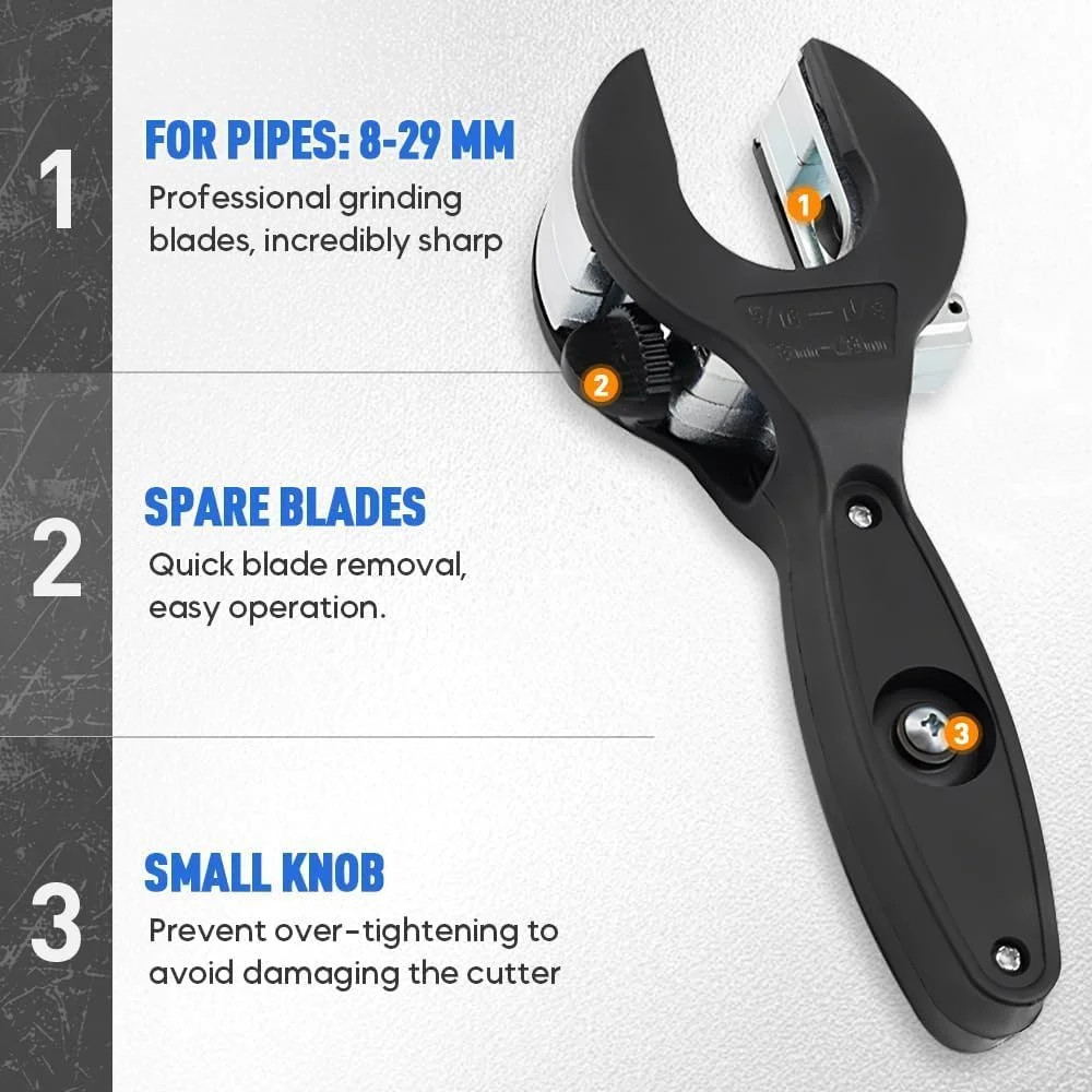 Ratcheting Tubing Cutter Tool Copper PVC Pipe Ratchet Tube 8-29mm Tube Cutter