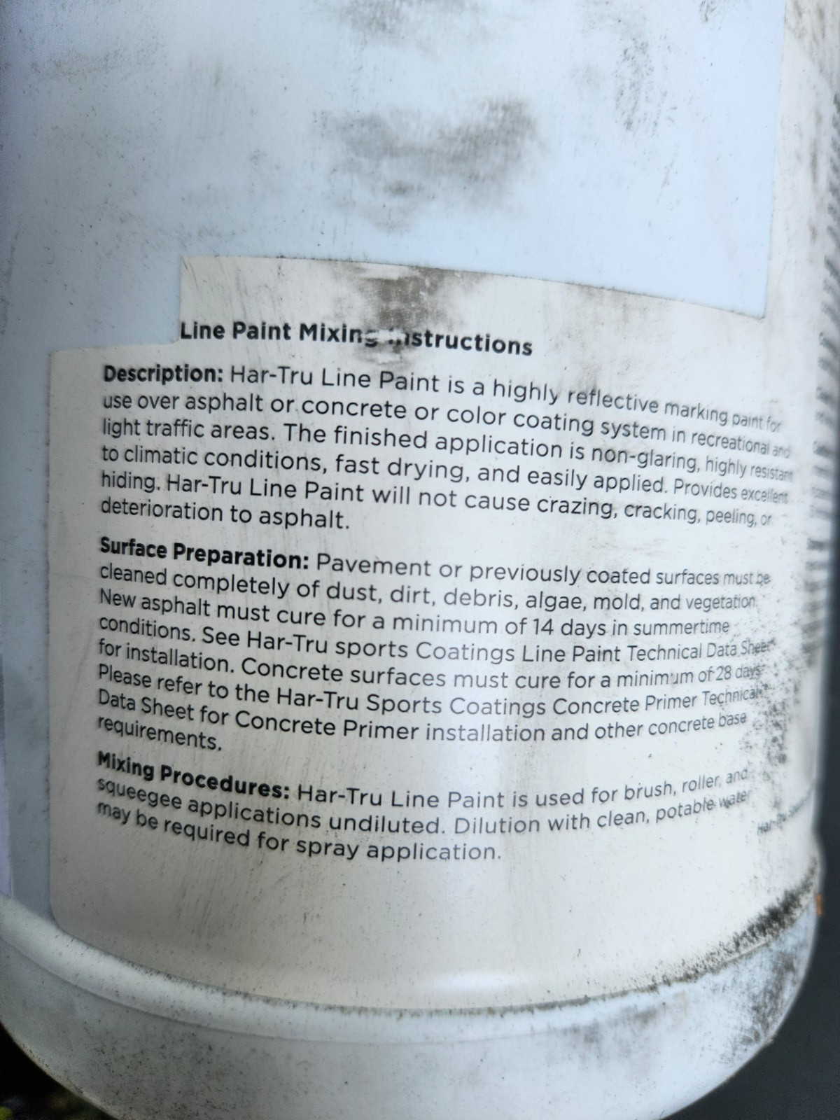 Proflex White Line 2045, 13 Lbs, 1 Gal, Har-Tru line paint